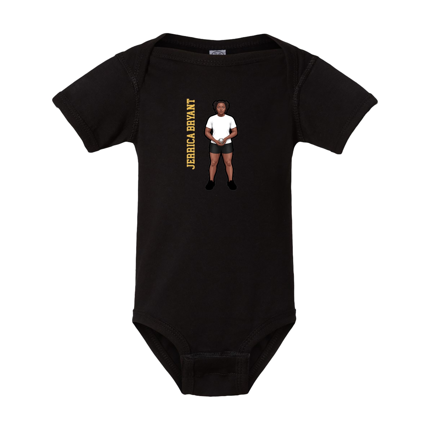 Baby Onesie — Name Vertical in Black