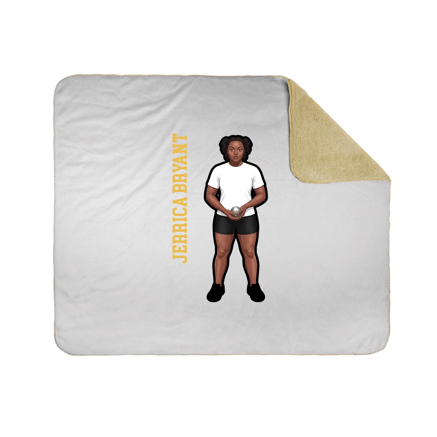 Throw Blanket — Name Vertical in White