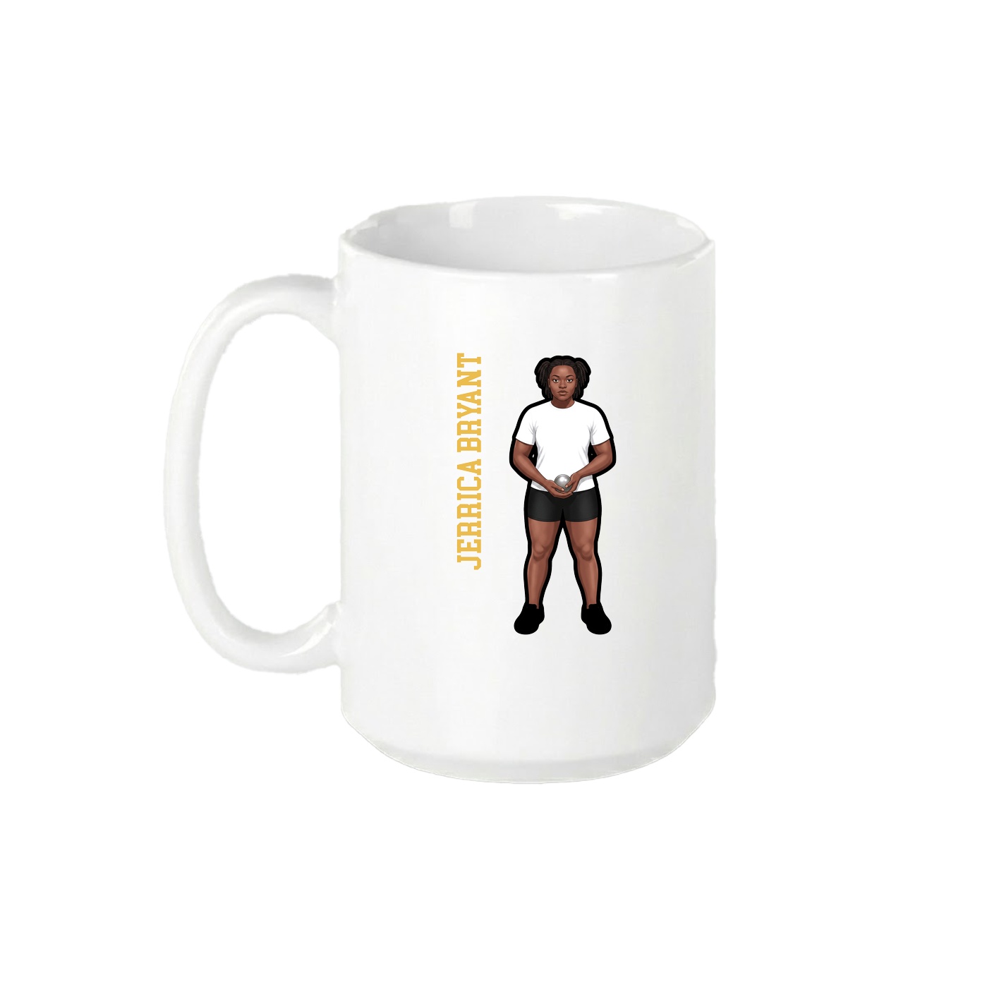 15oz Coffee Mug — Name Vertical in White