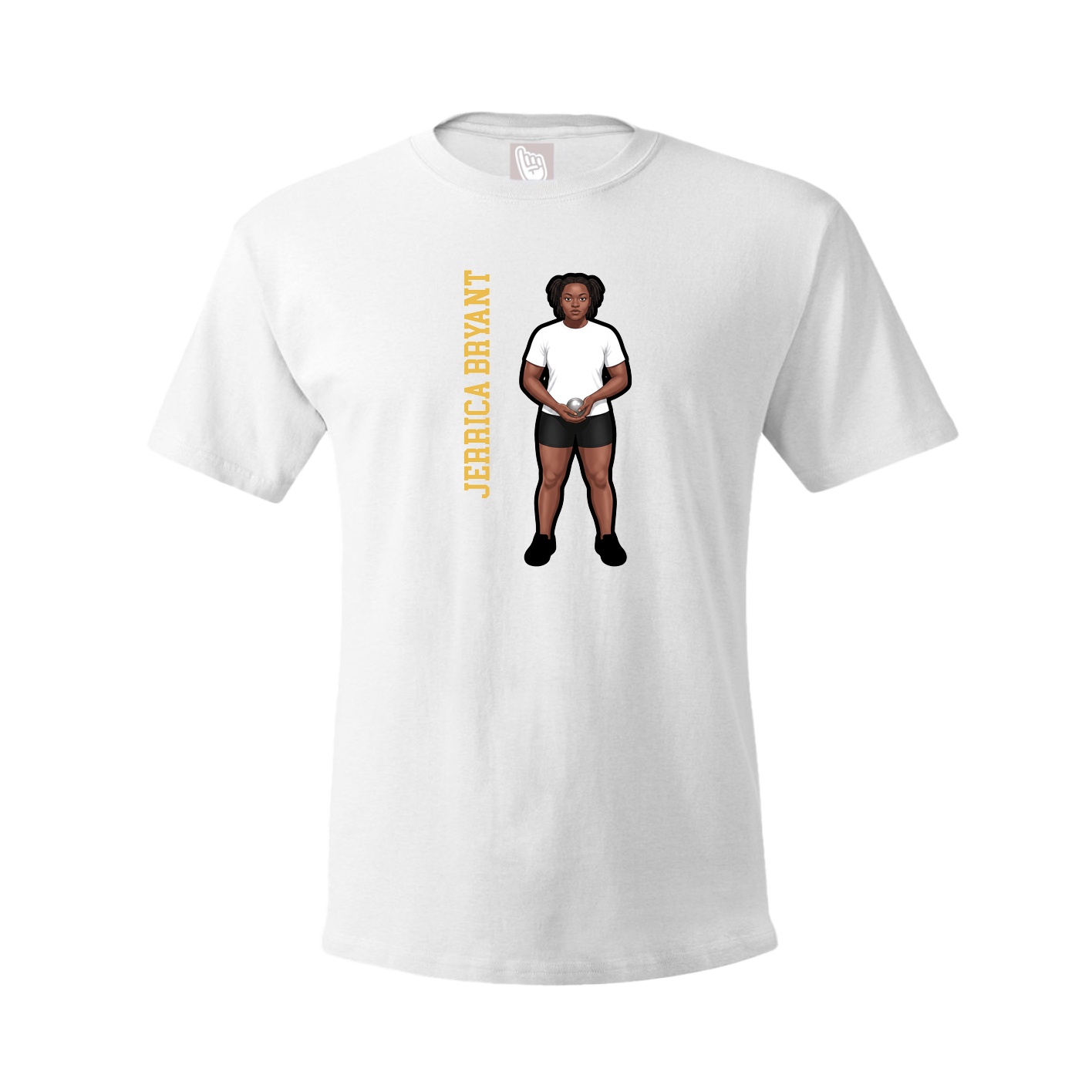 Tee — Name Vertical in White