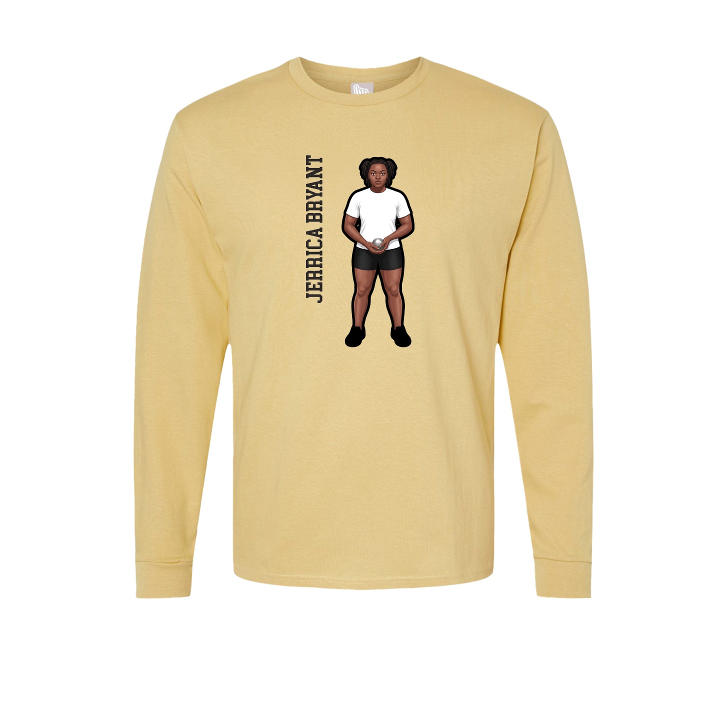 Long Sleeve Tee — Name Vertical in Vegas Gold