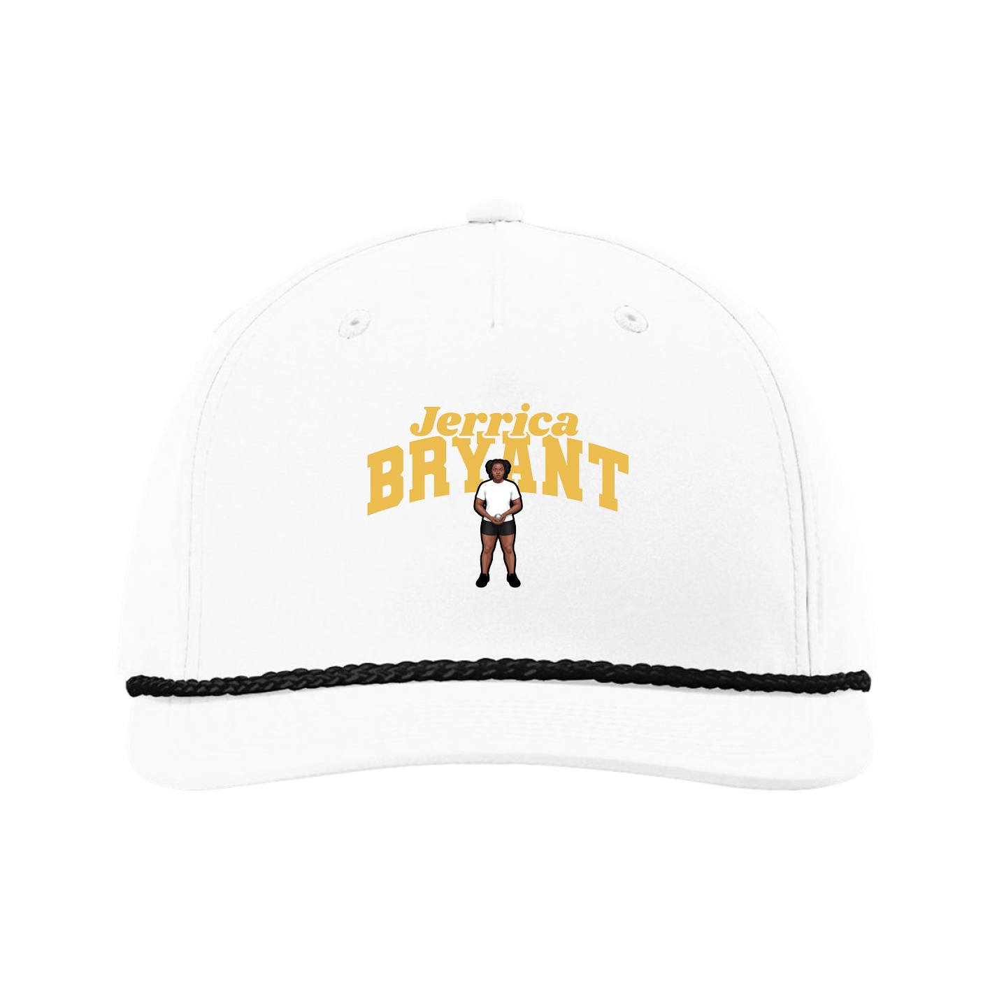 Five-Panel Classic Rope Cap — Signature Arch in White
