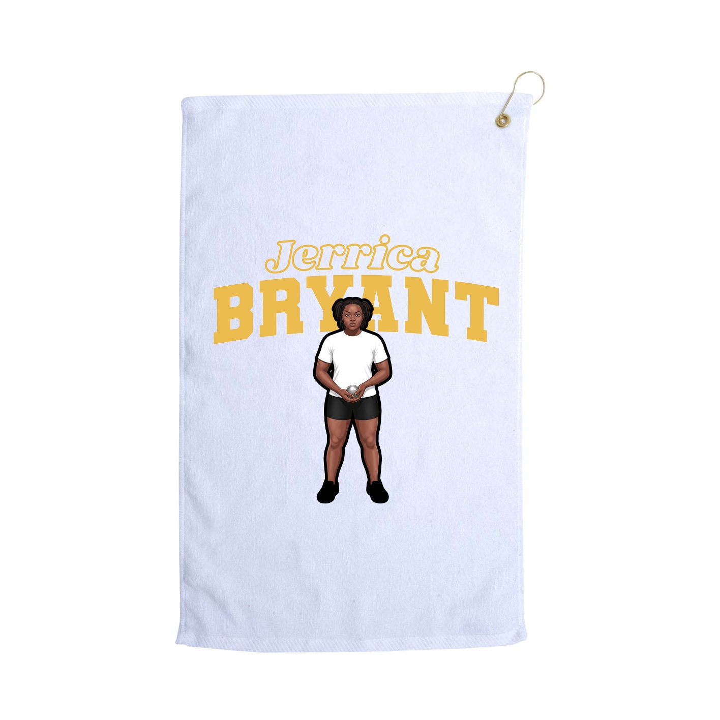 Golf Towel — Name Arch in White