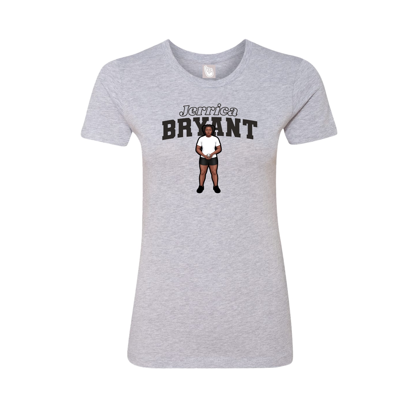 Fitted Women's Tee — Name Arch in Grey