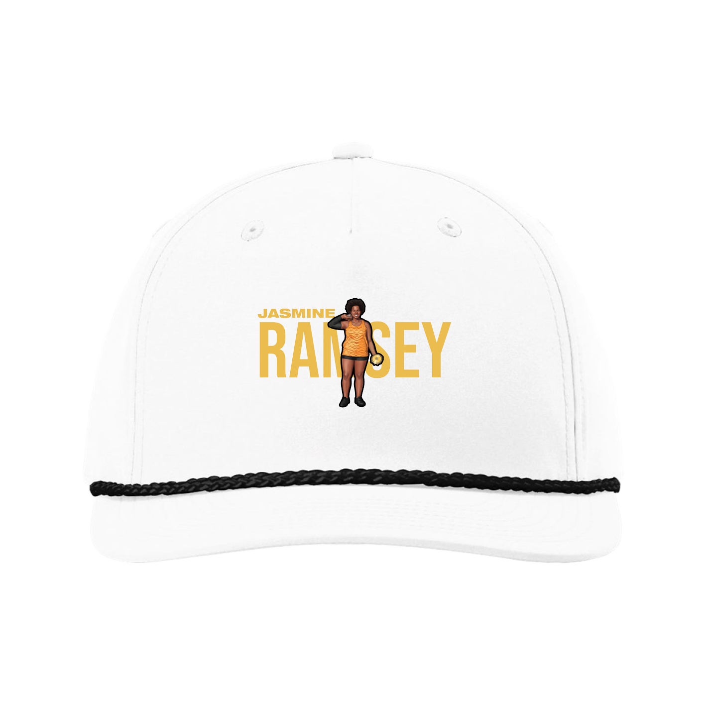 Five-Panel Classic Rope Cap — Player Name in White