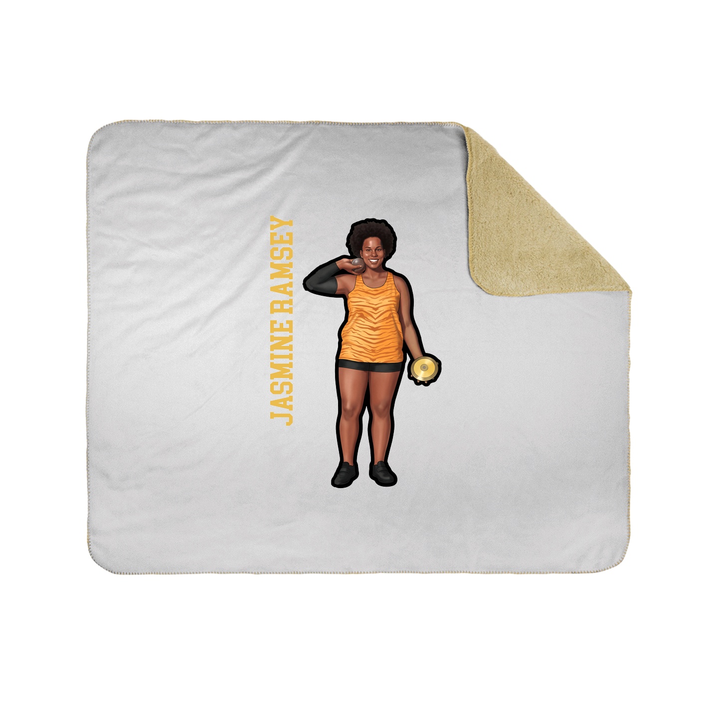 Throw Blanket — Name Vertical in White