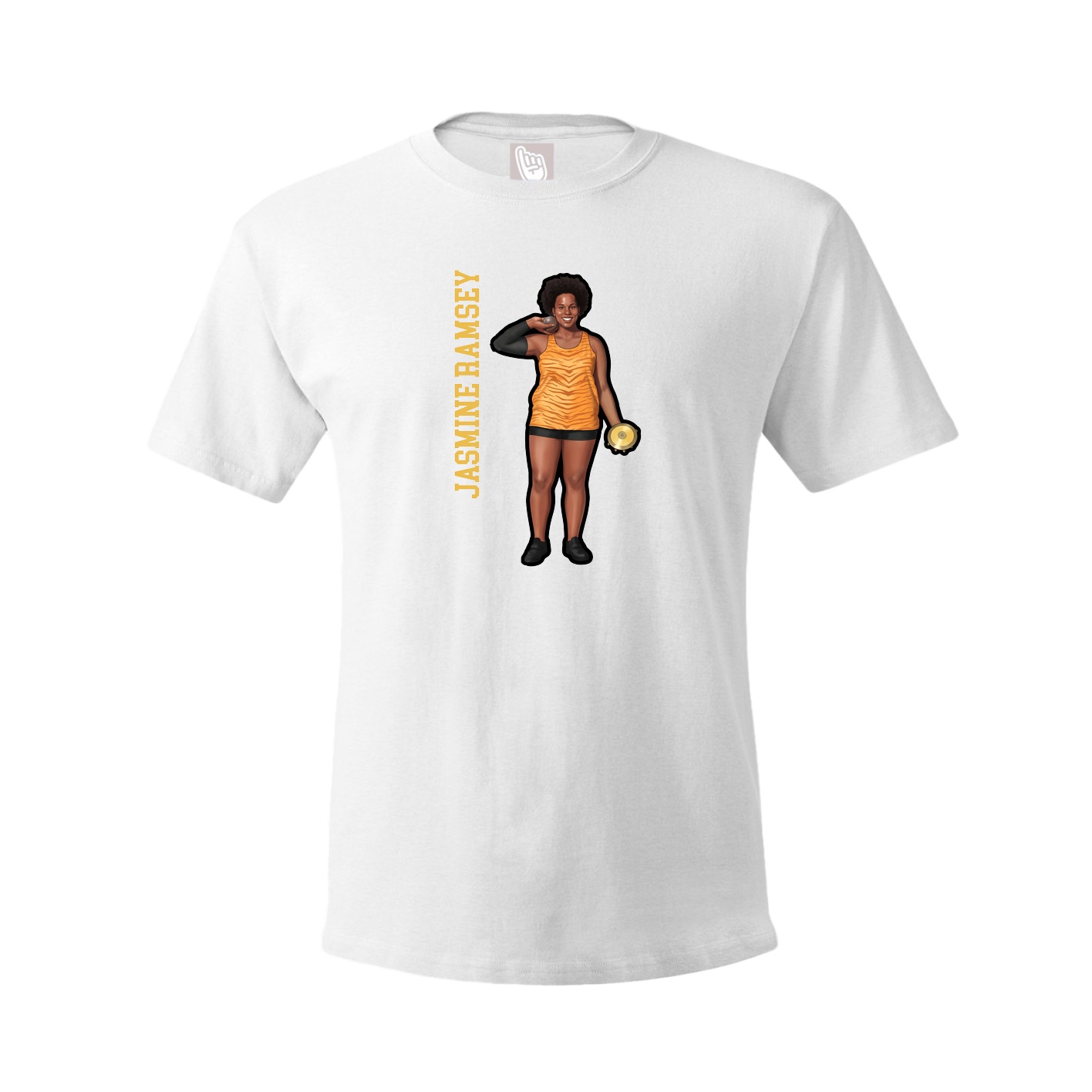 Tee — Name Vertical in White