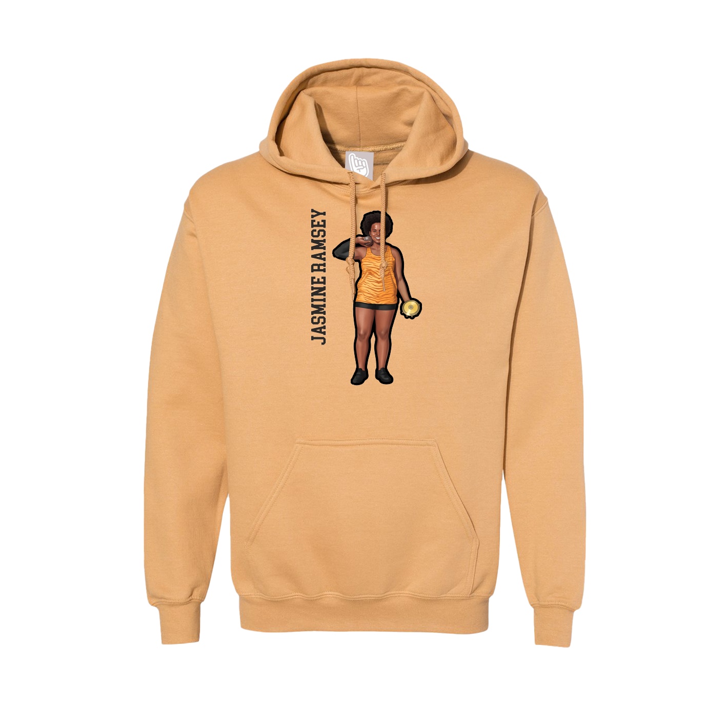 Hoodie — Name Vertical in Vegas Gold