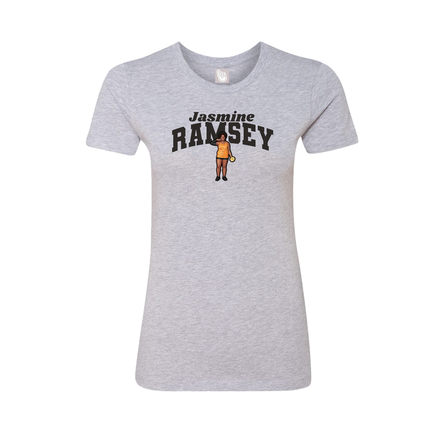 Fitted Women's Tee — Signature Arch in Grey