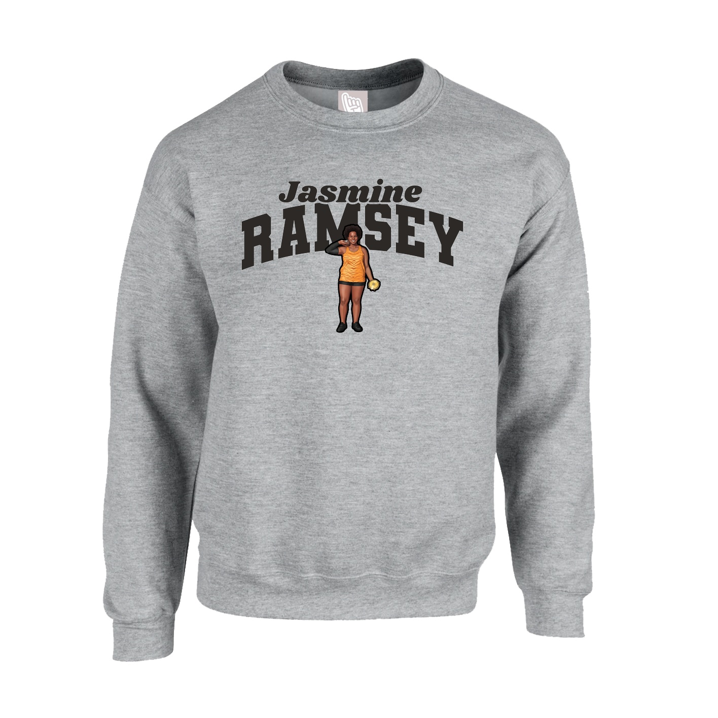 Fleece Crew — Signature Arch in Grey