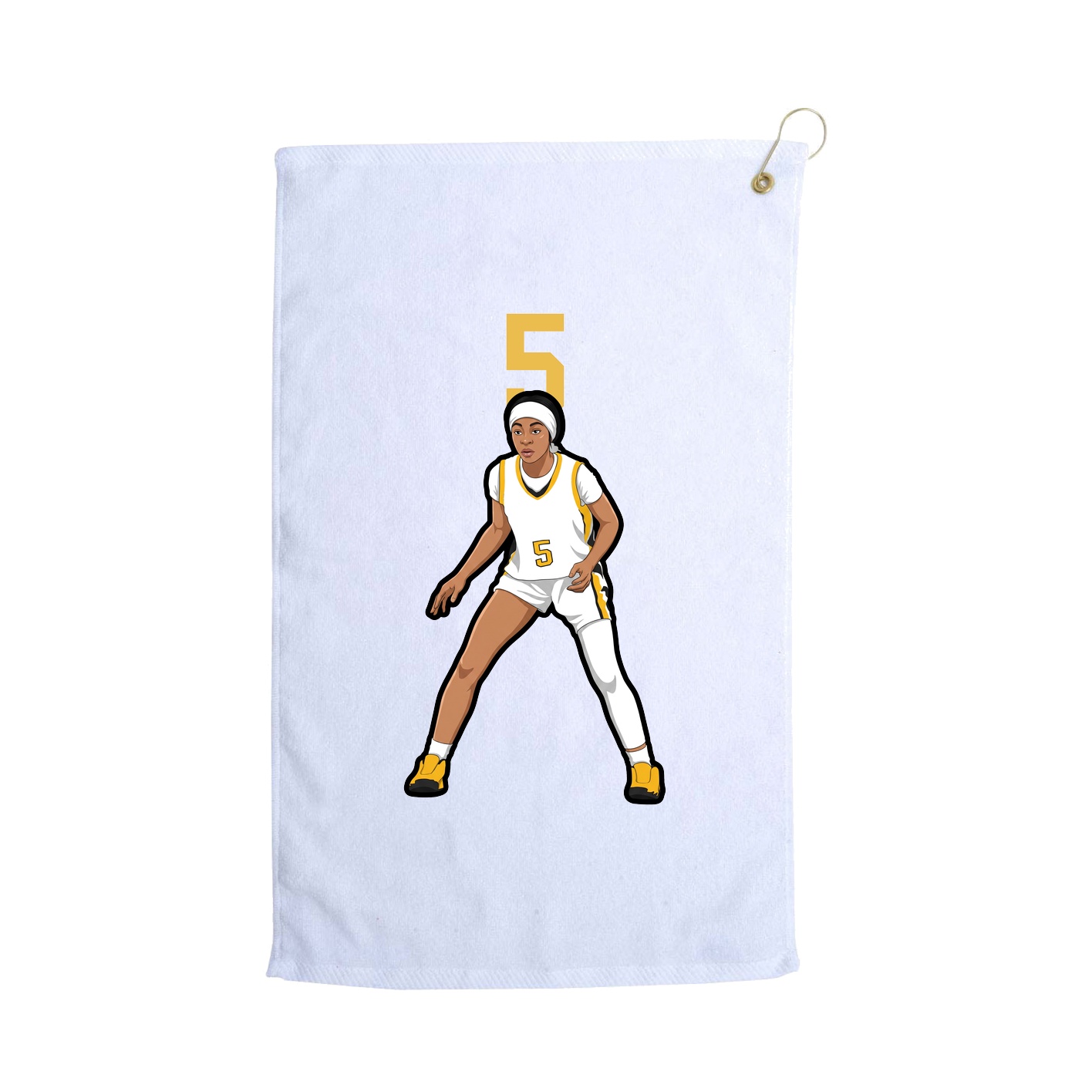 Golf Towel — Number Top in White