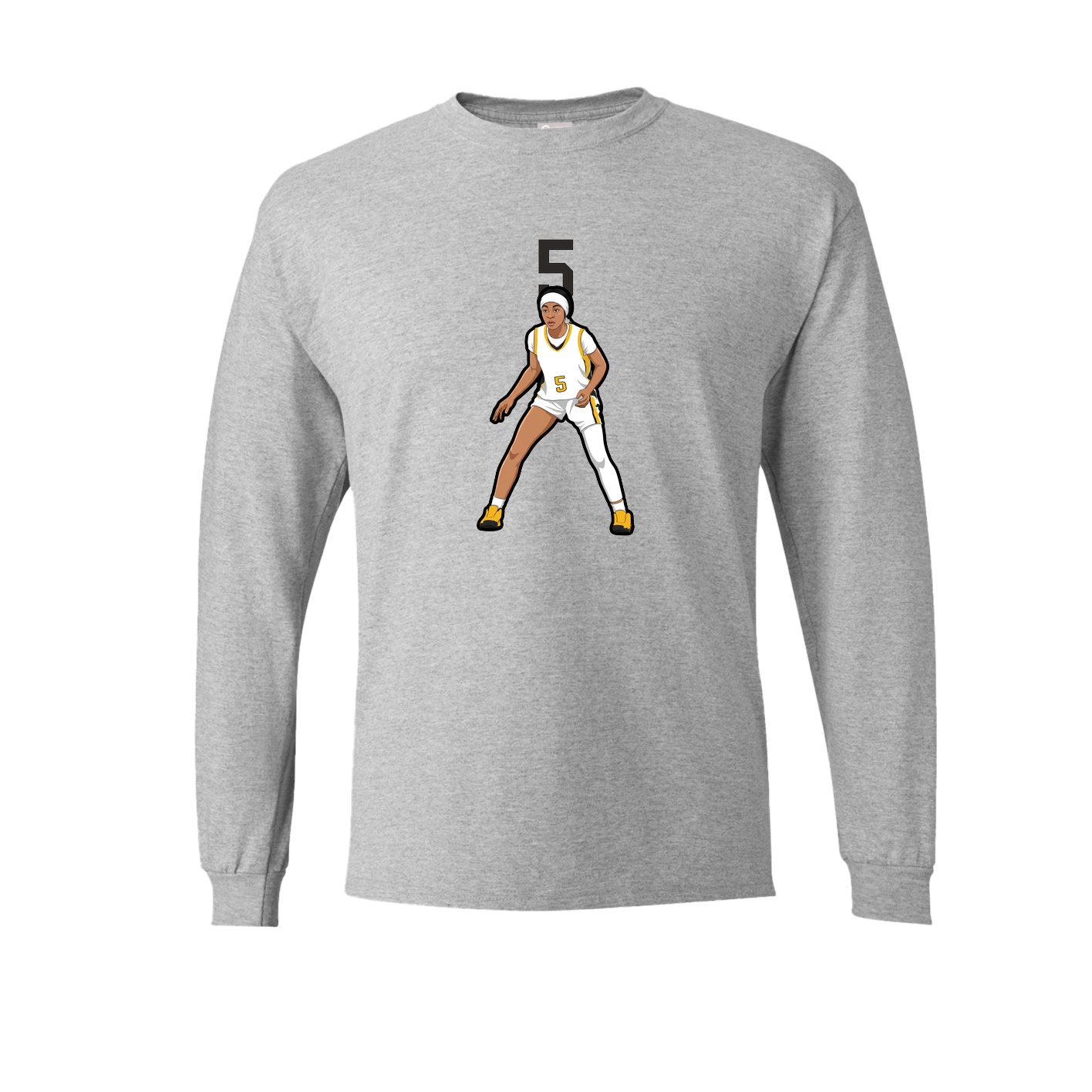 Long Sleeve Tee — Number Top in Grey