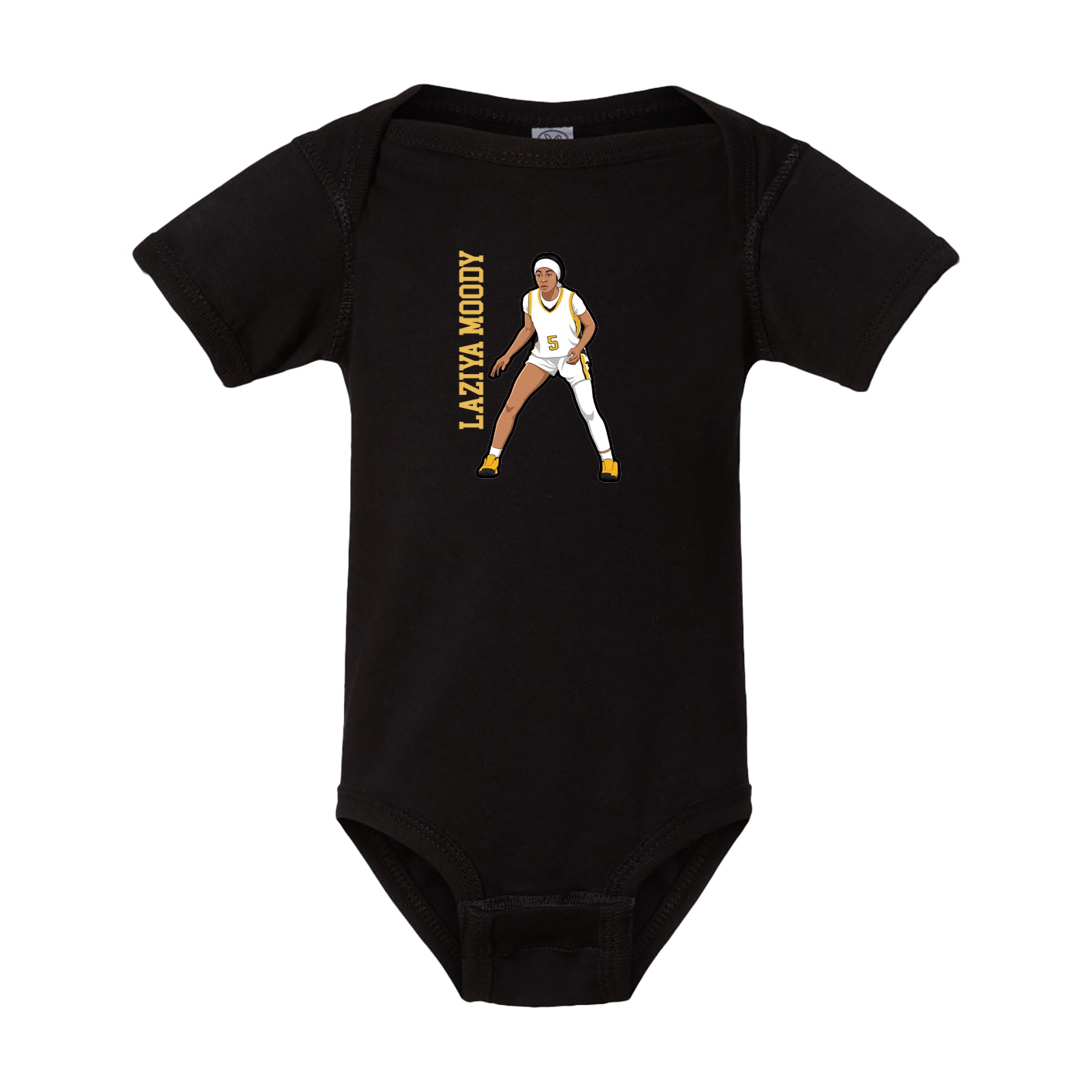 Baby Onesie — Name Vertical in Black