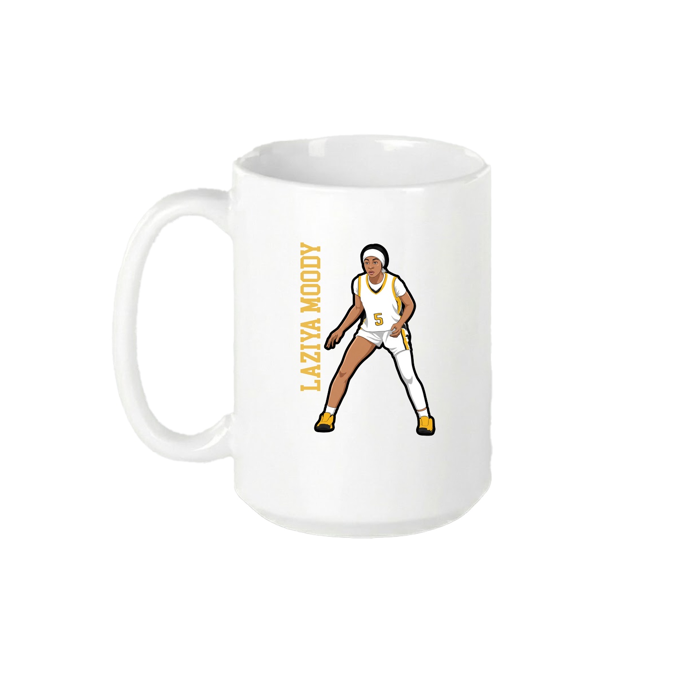 15oz Coffee Mug — Name Vertical in White