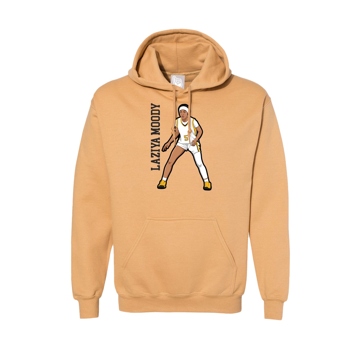 Hoodie — Name Vertical in Vegas Gold