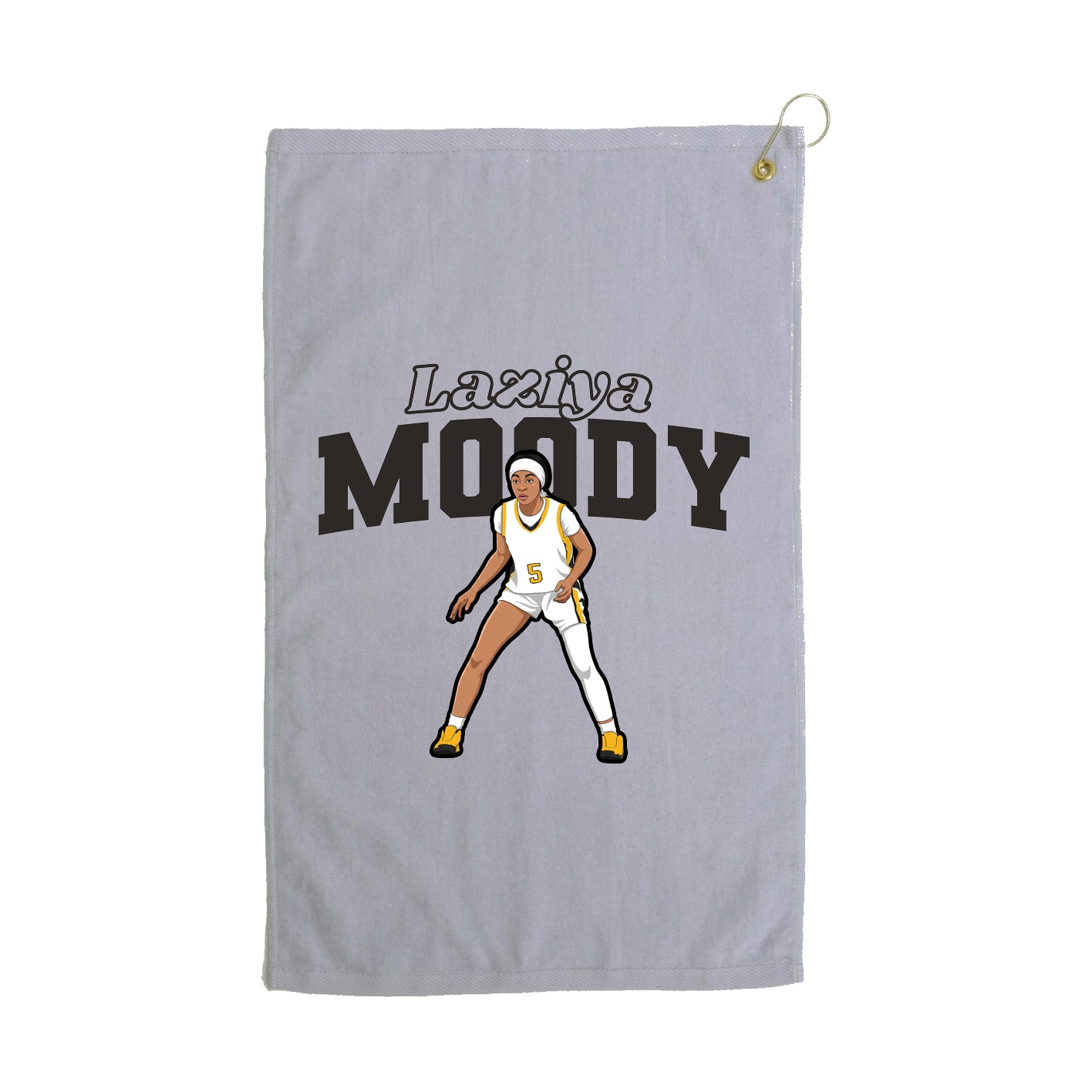 Golf Towel — Name Arch in Grey
