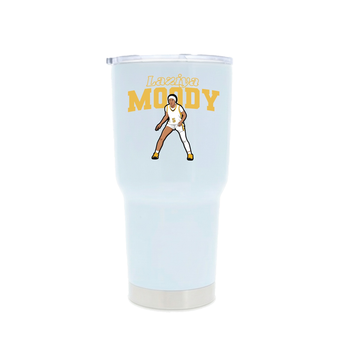 30oz Stainless Steel Tumbler — Name Arch in White