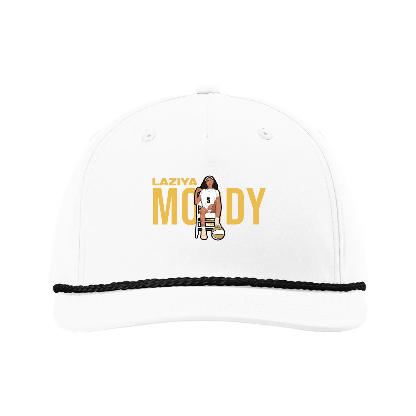 Five-Panel Classic Rope Cap — Player Name in White