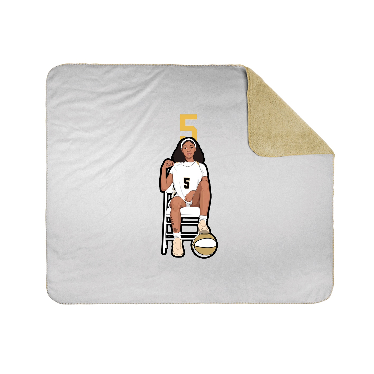 Throw Blanket — Number Top in White