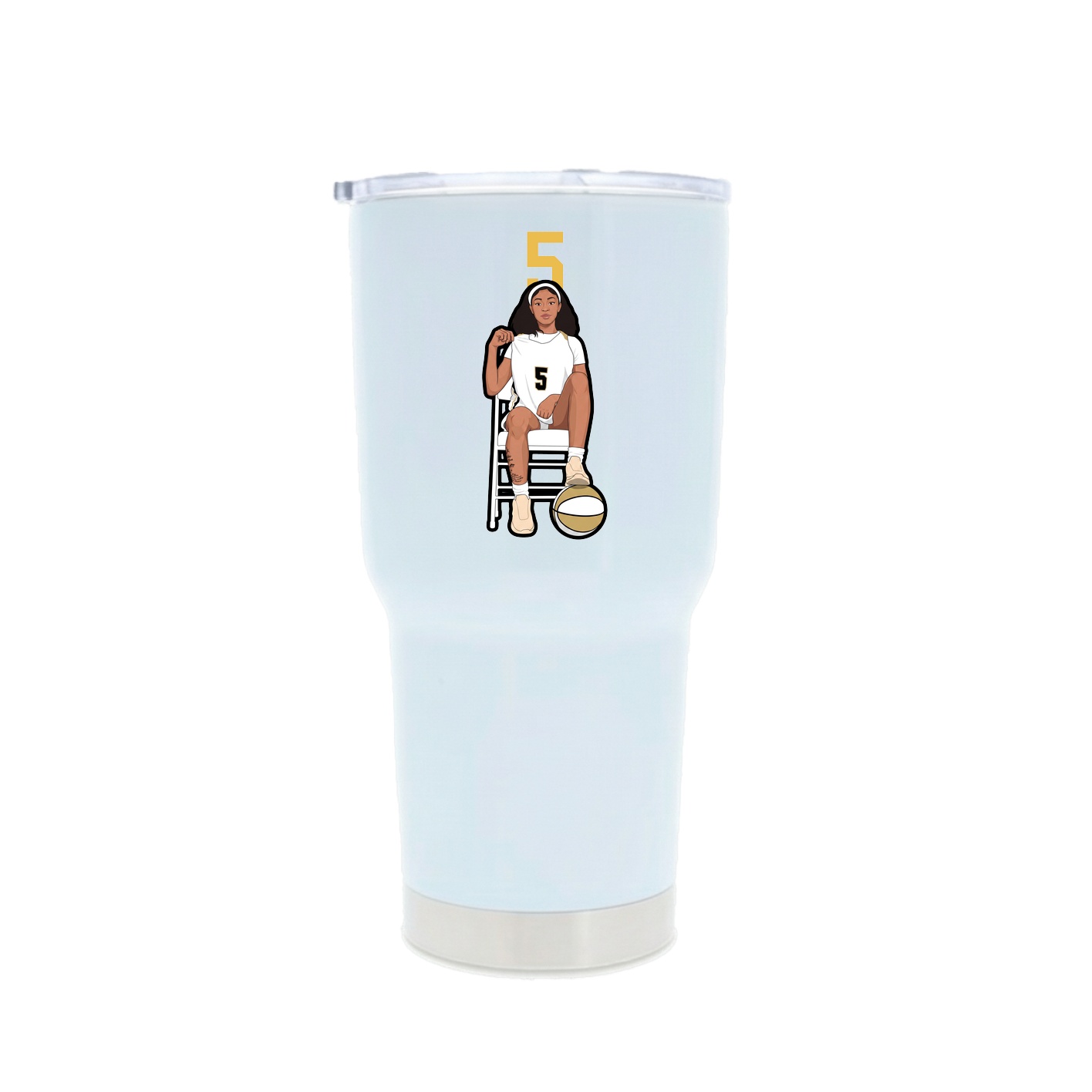 30oz Stainless Steel Tumbler — Number Top in White