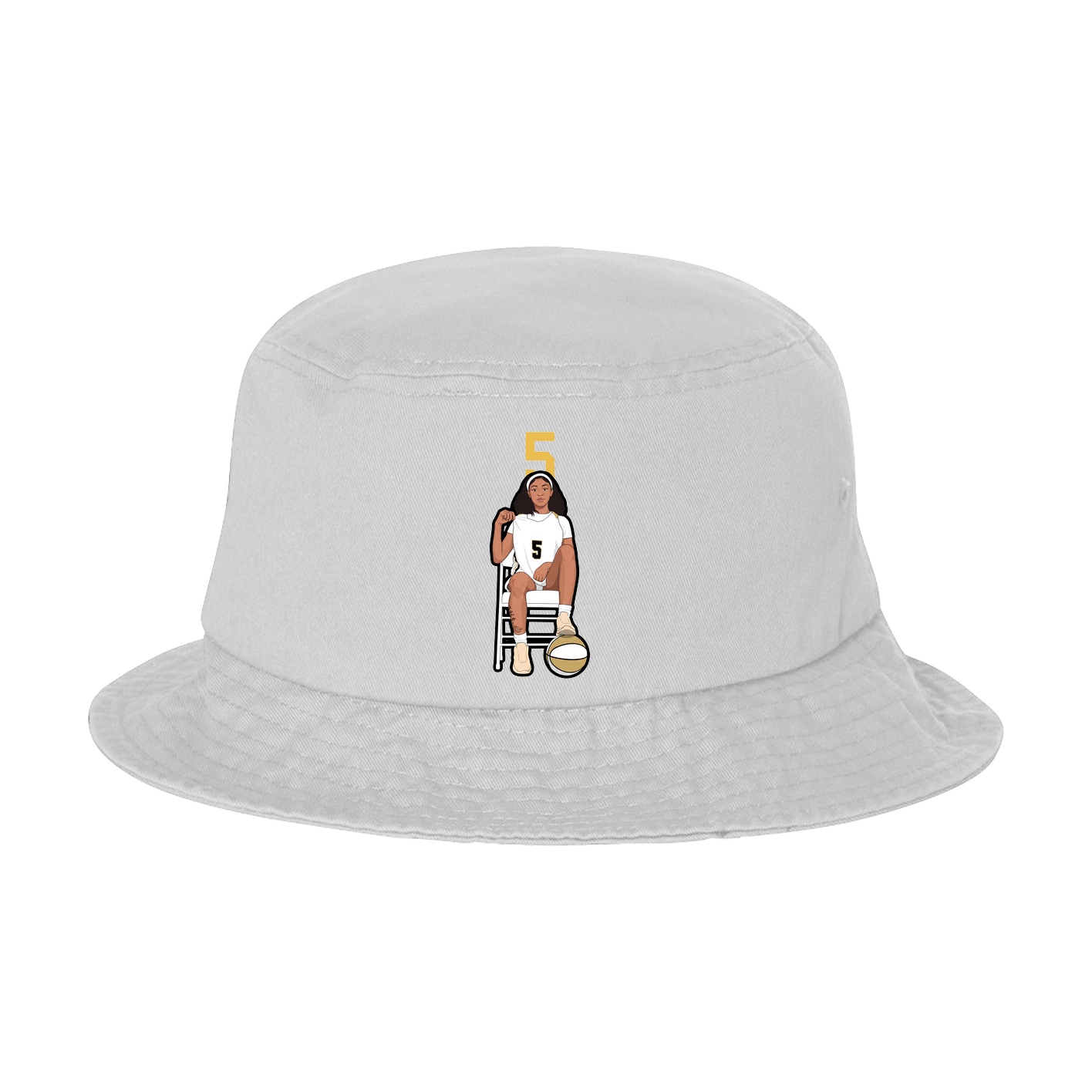 Bucket Cap — Number Top in White