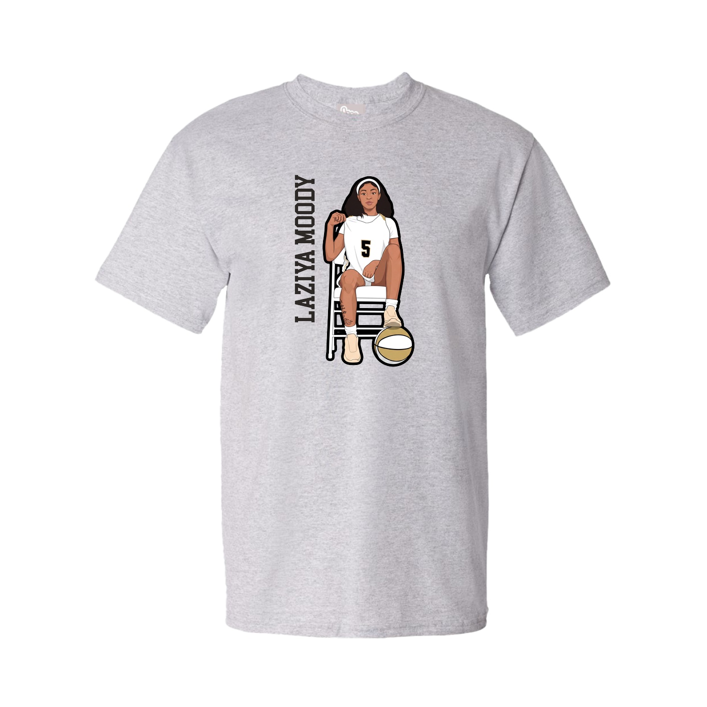 Tee — Name Vertical in Grey