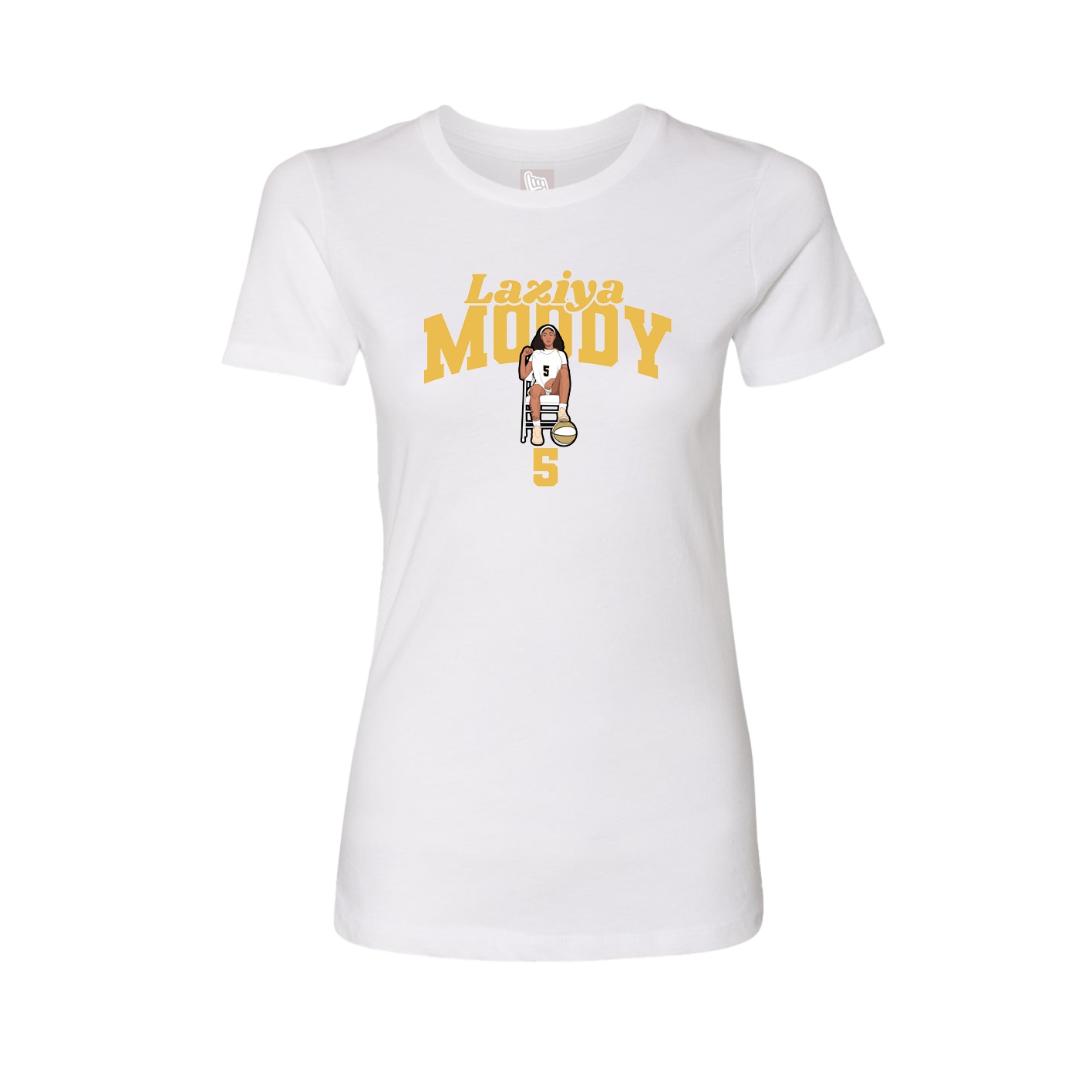 Fitted Women's Tee — Signature Arch in White
