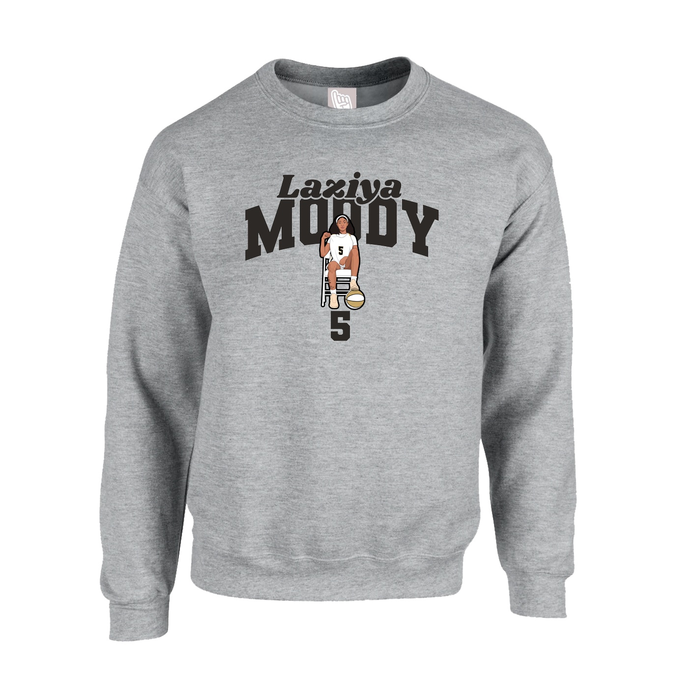 Fleece Crew — Signature Arch in Grey