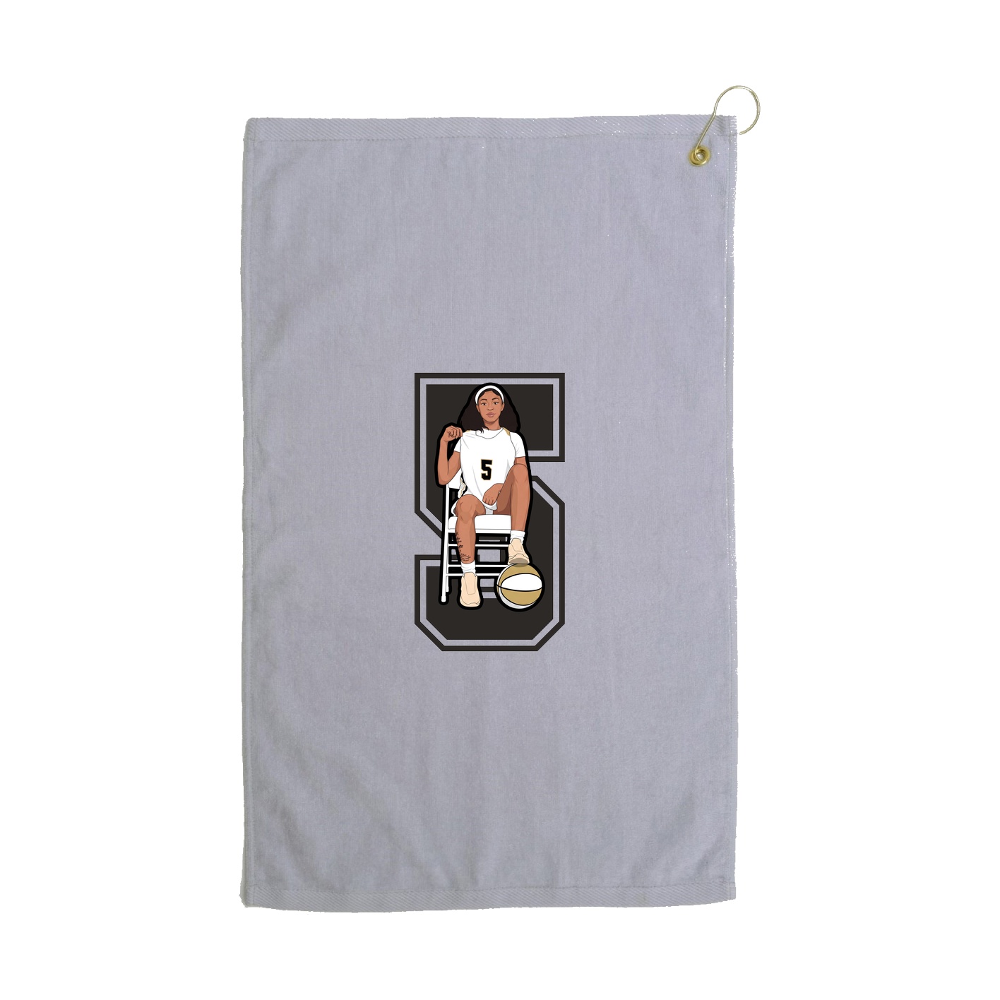 Golf Towel — Number in Grey
