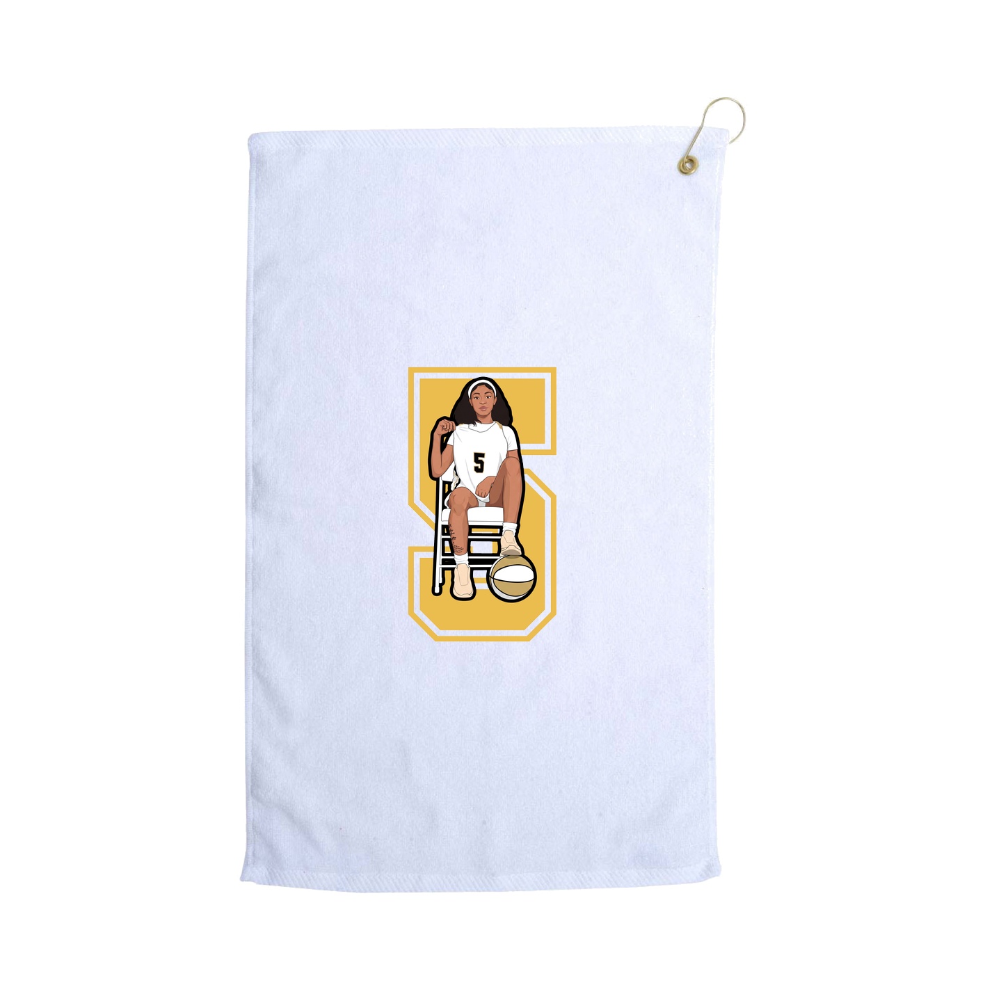 Golf Towel — Number in White