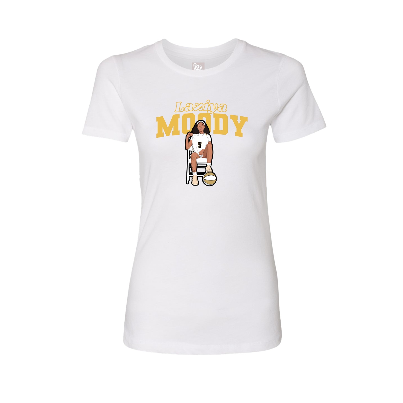 Womens Tee — Name Arch in White