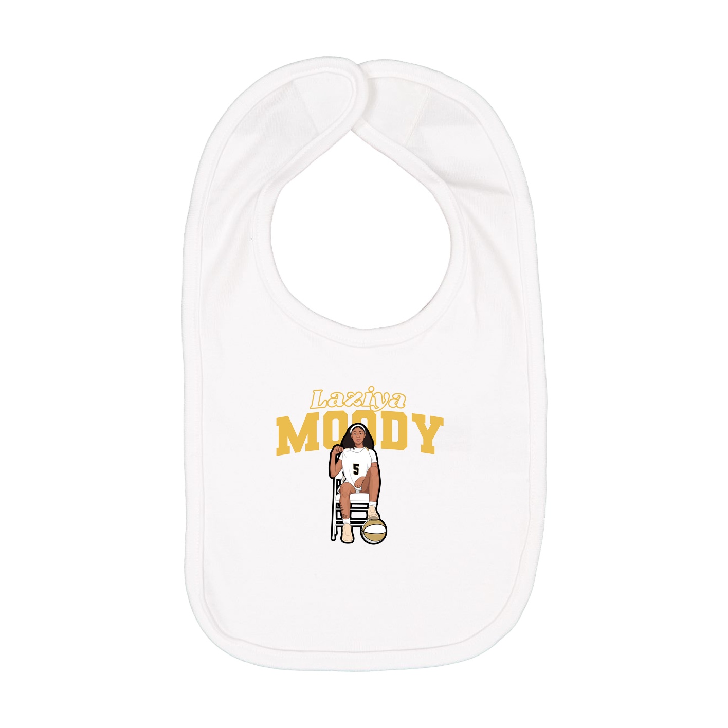 Infant Bib — Name Arch in White