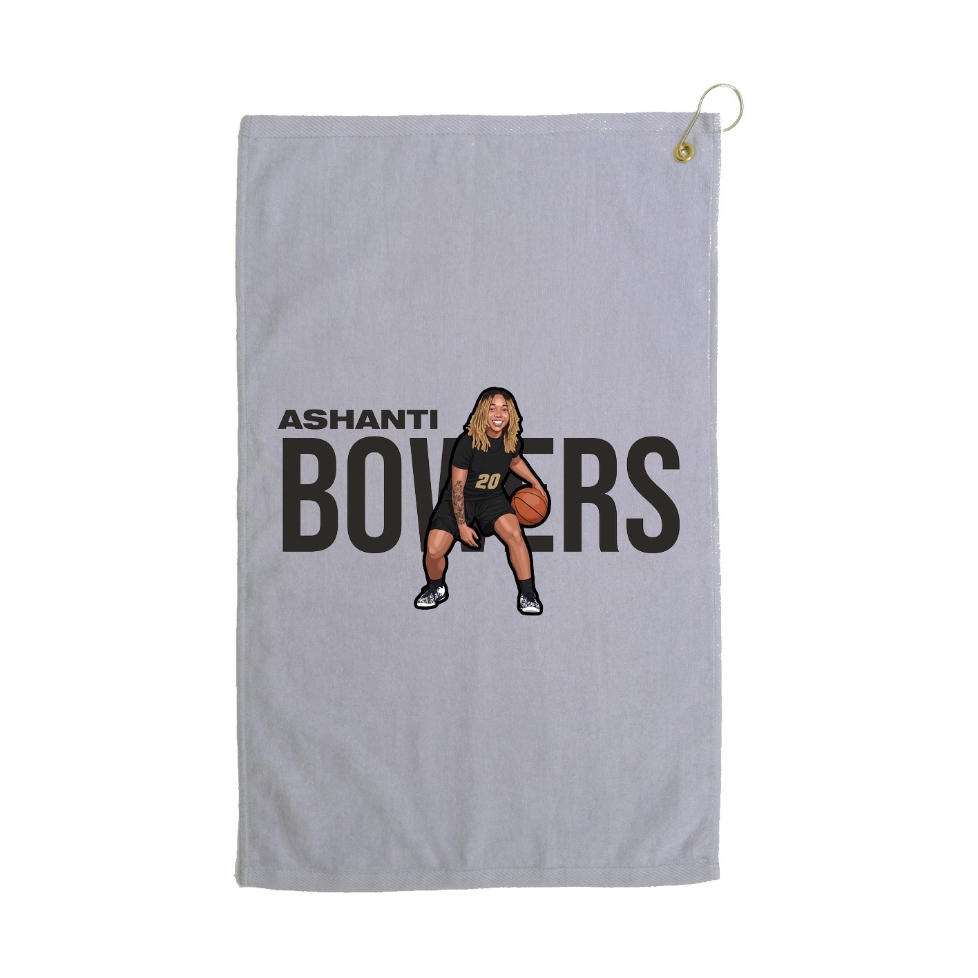 Golf Towel — Player Name in Grey