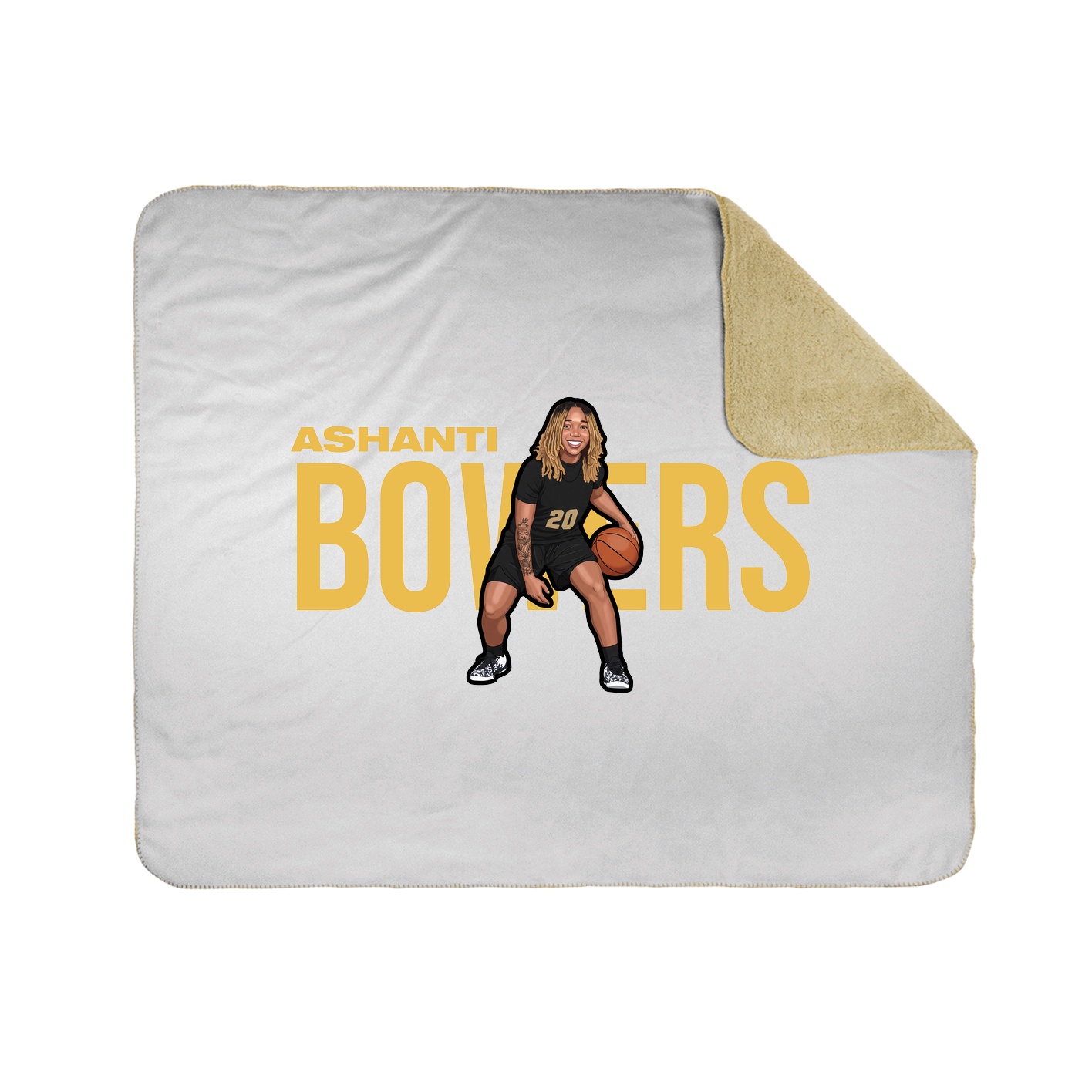 Throw Blanket — Player Name in White