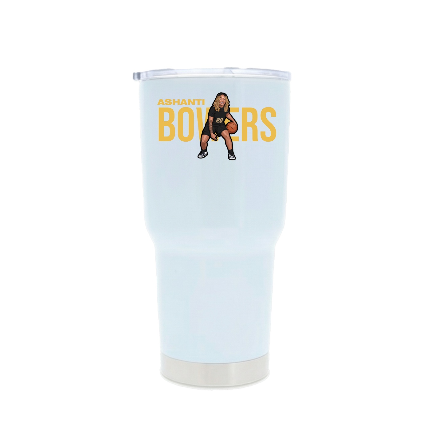 30oz Stainless Steel Tumbler — Player Name in White