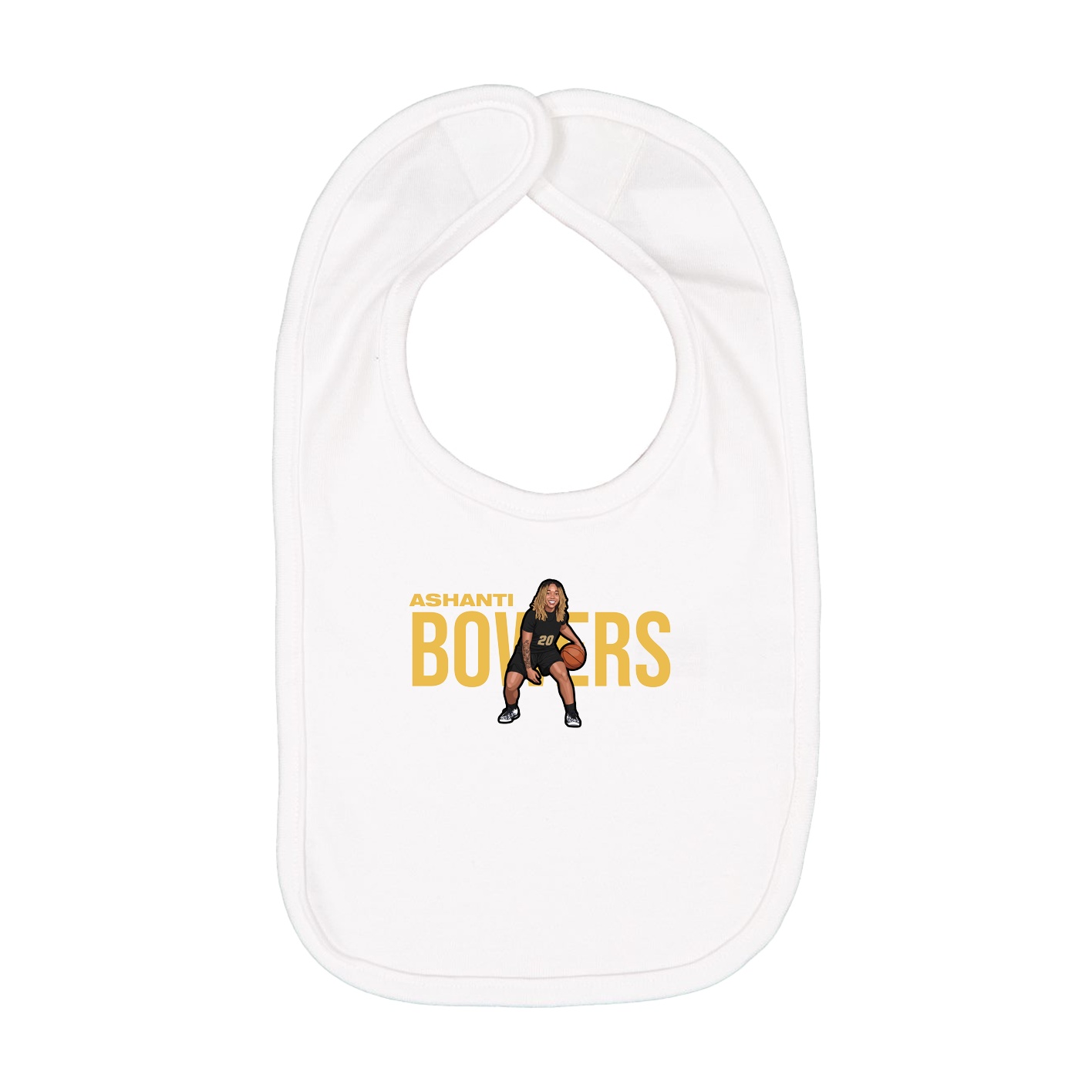 Infant Bib — Player Name in White