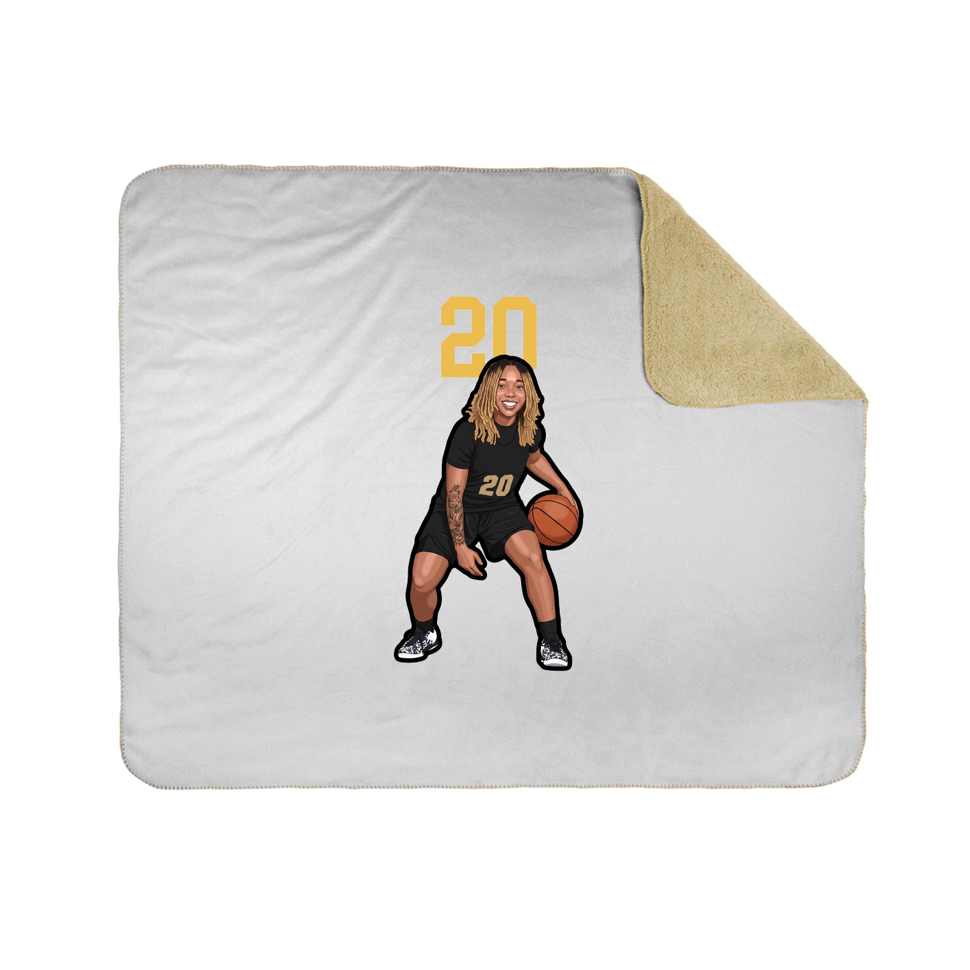 Throw Blanket — Number Top in White