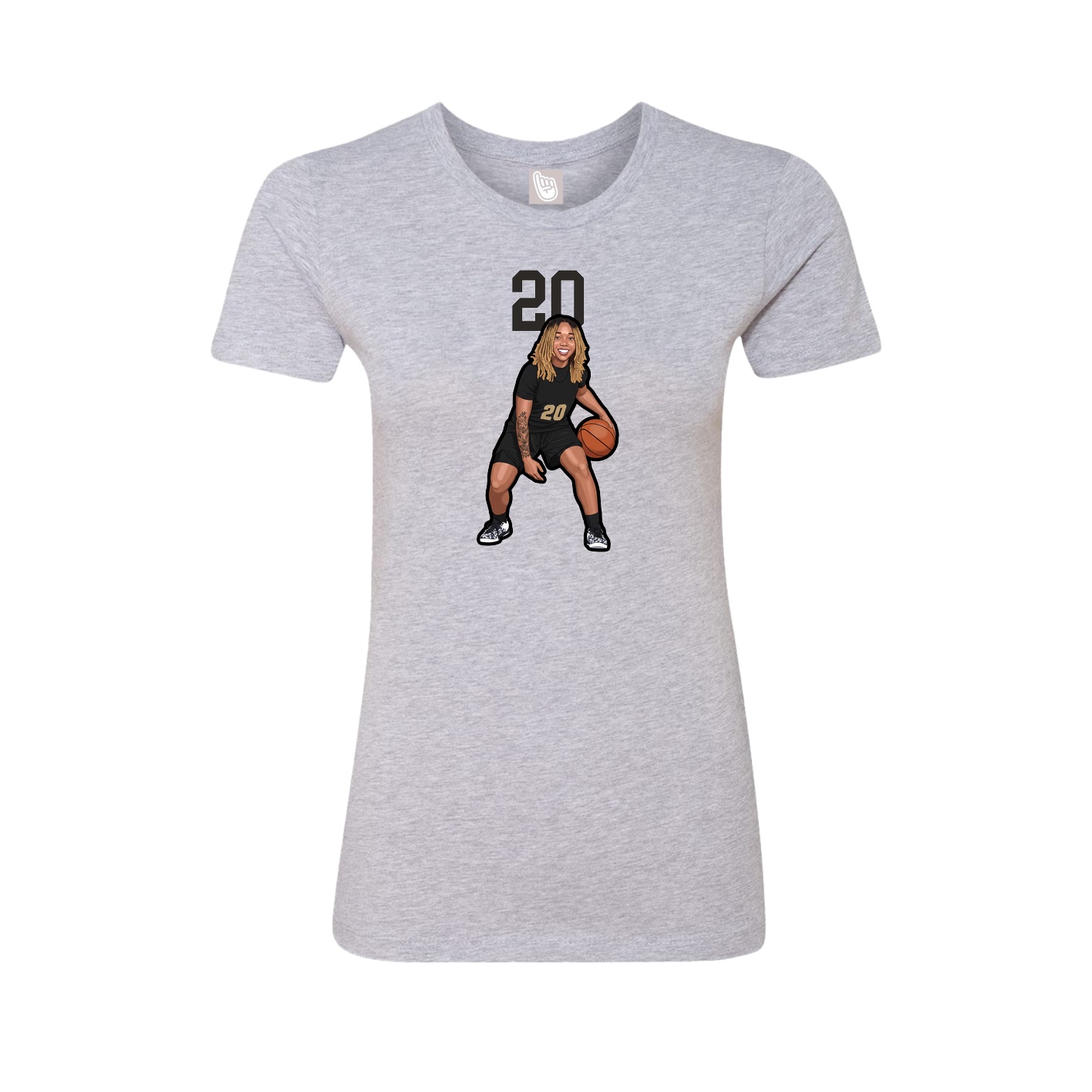 Fitted Women's Tee — Number Top in Grey