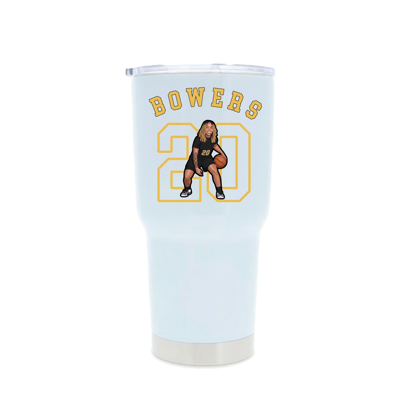 30oz Stainless Steel Tumbler — Shirsey Arch in White
