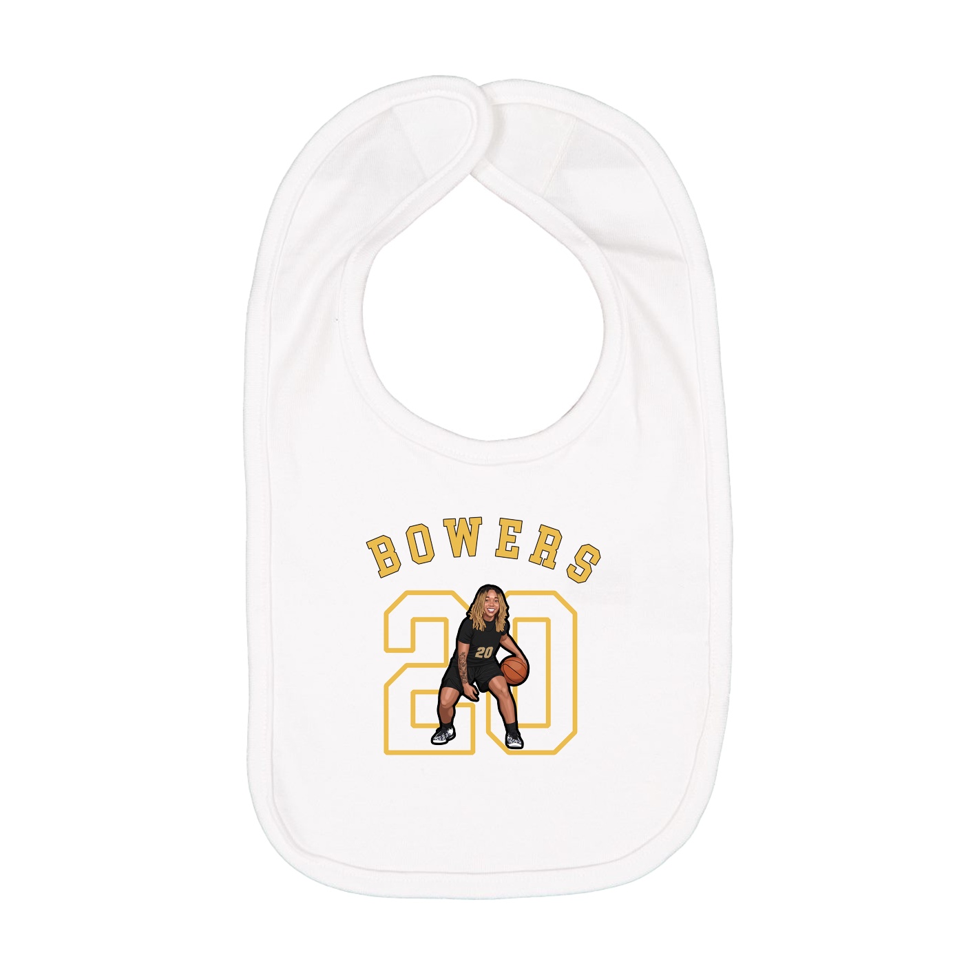 Infant Bib — Shirsey Arch in White