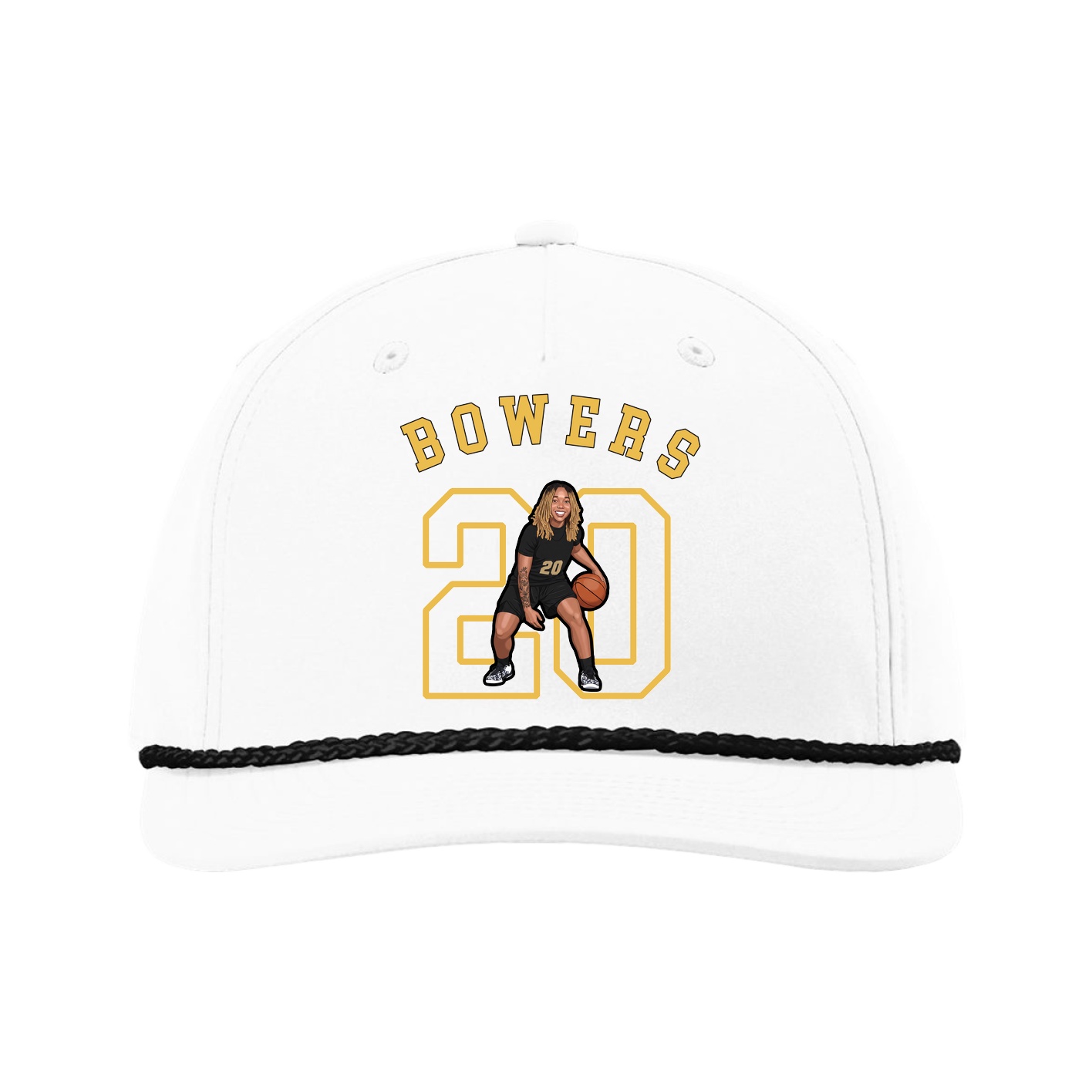 Five-Panel Classic Rope Cap — Shirsey Arch in White