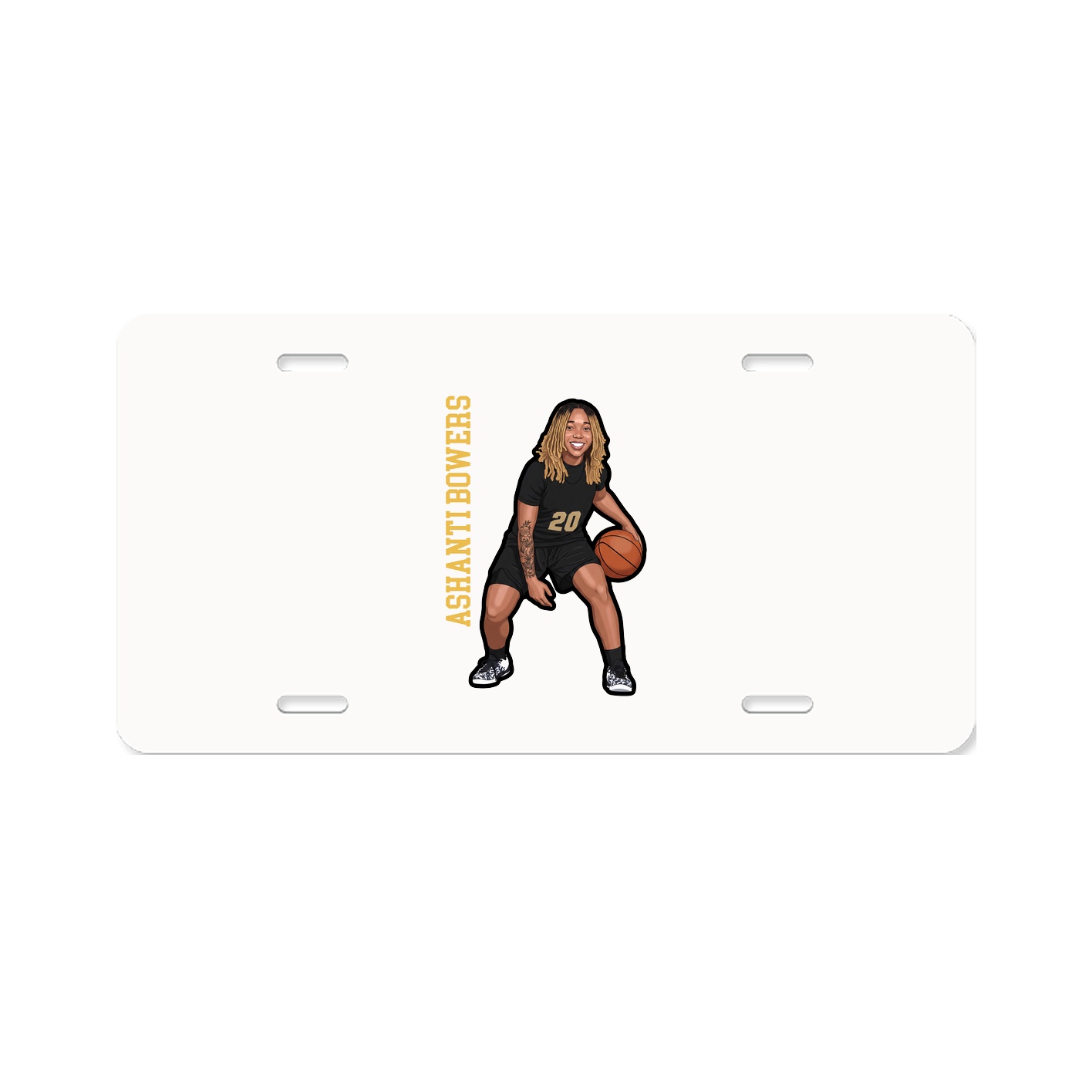 License Plate — Name Vertical in Classic
