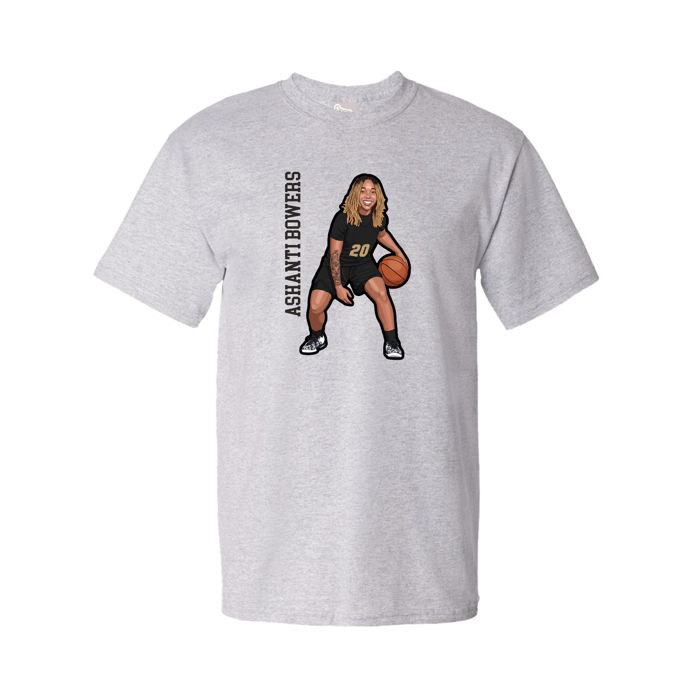 Tee — Name Vertical in Grey