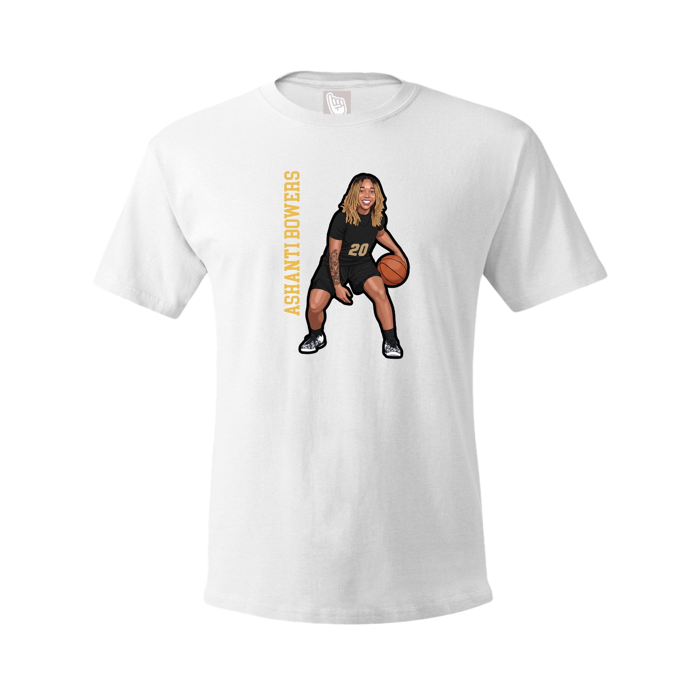 Youth Tee — Name Vertical in White