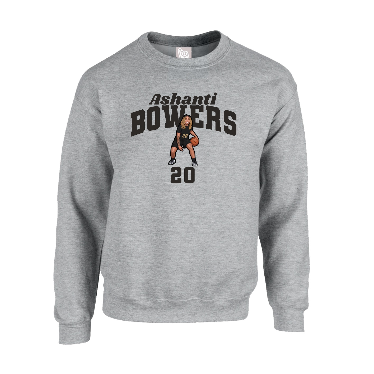 Fleece Crew — Signature Arch in Grey
