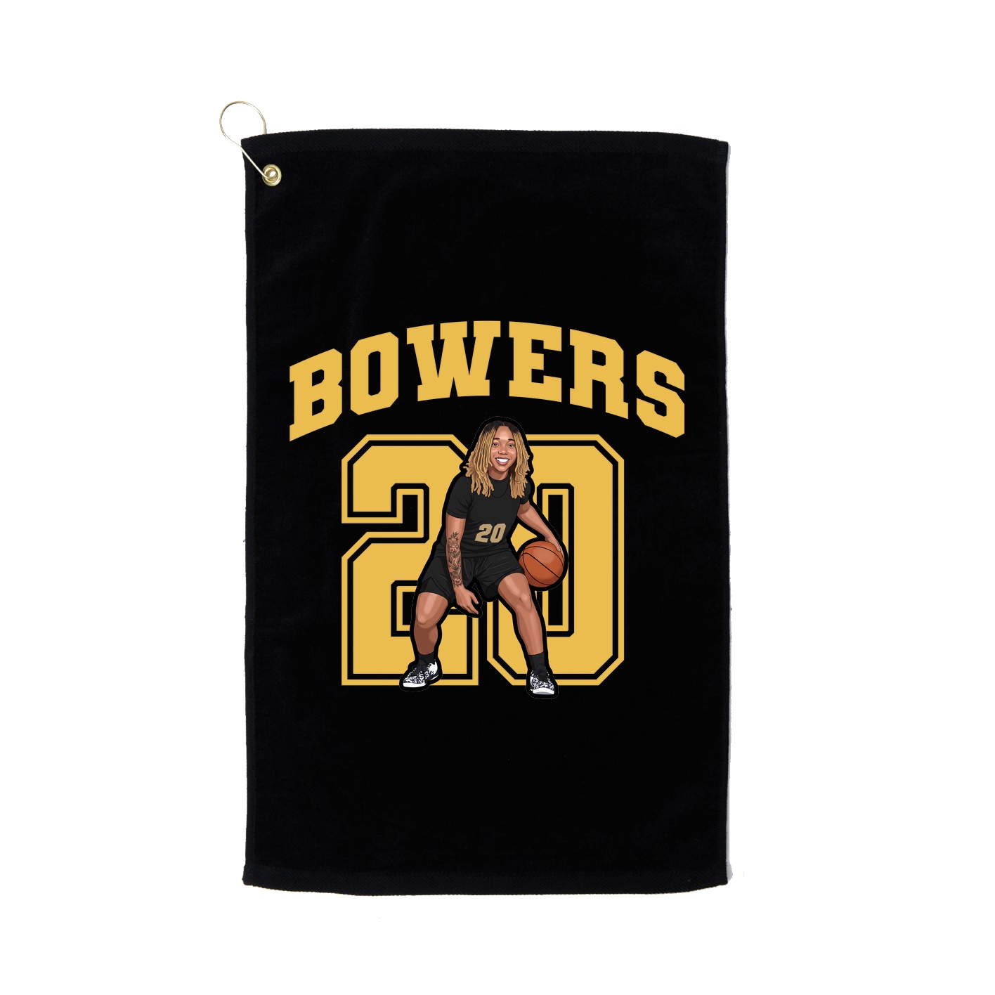 Golf Towel — Number in Black