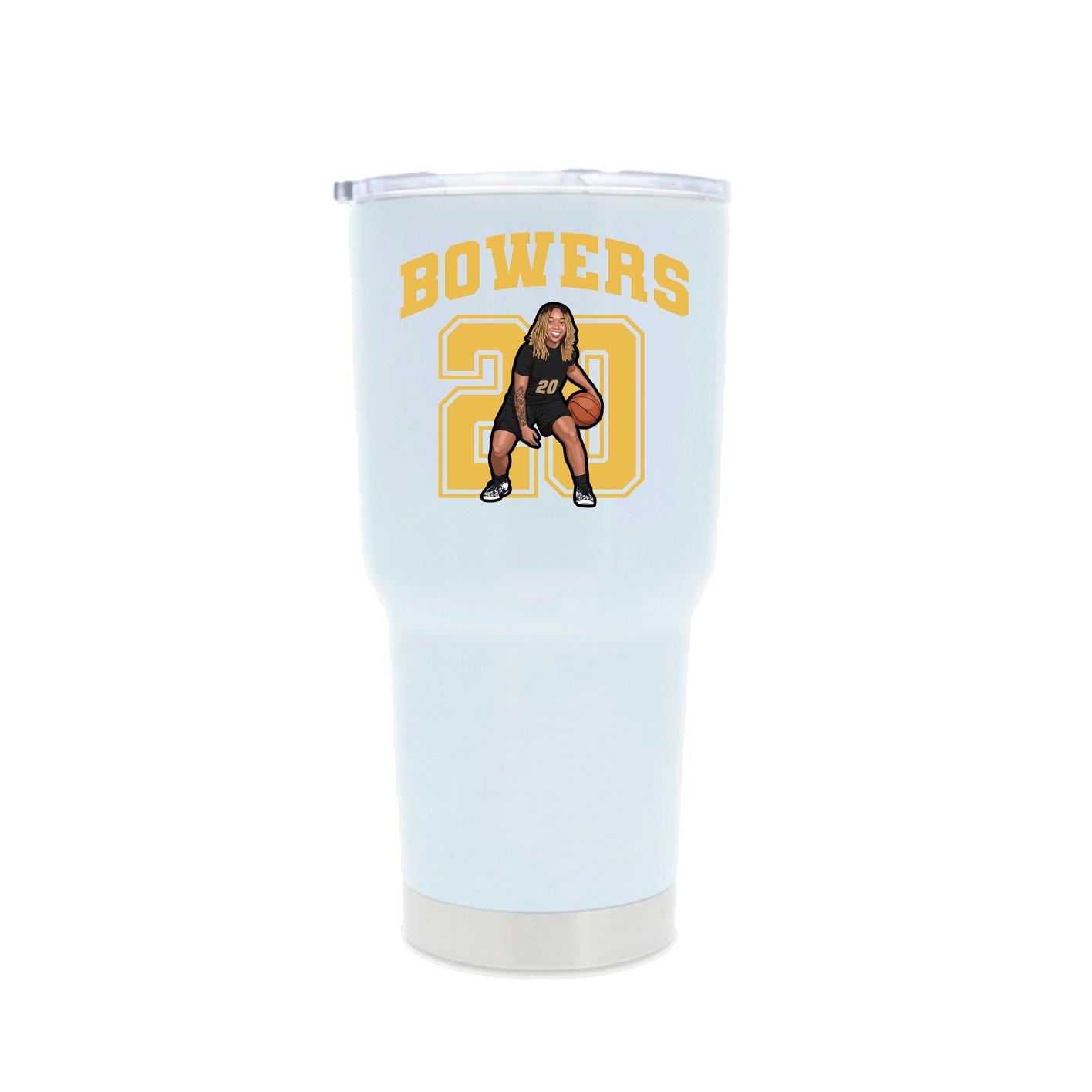 30oz Stainless Steel Tumbler — Number in White