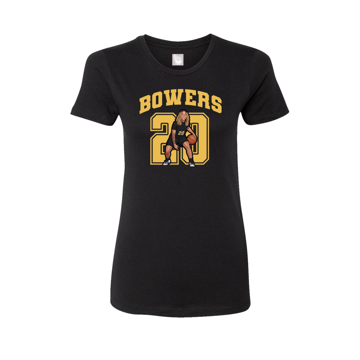 Fitted Women's Tee — Number in Black