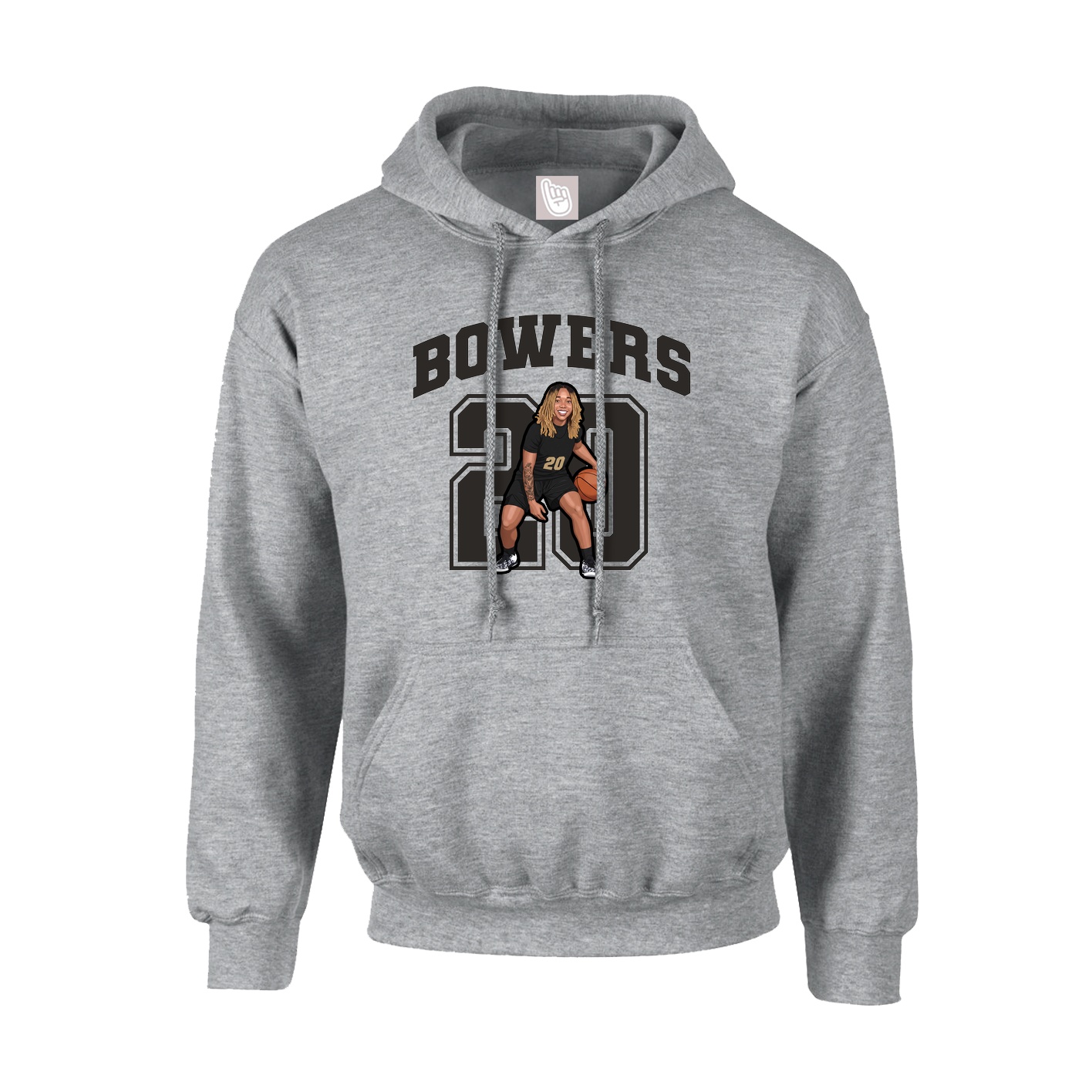 Hoodie — Number in Grey