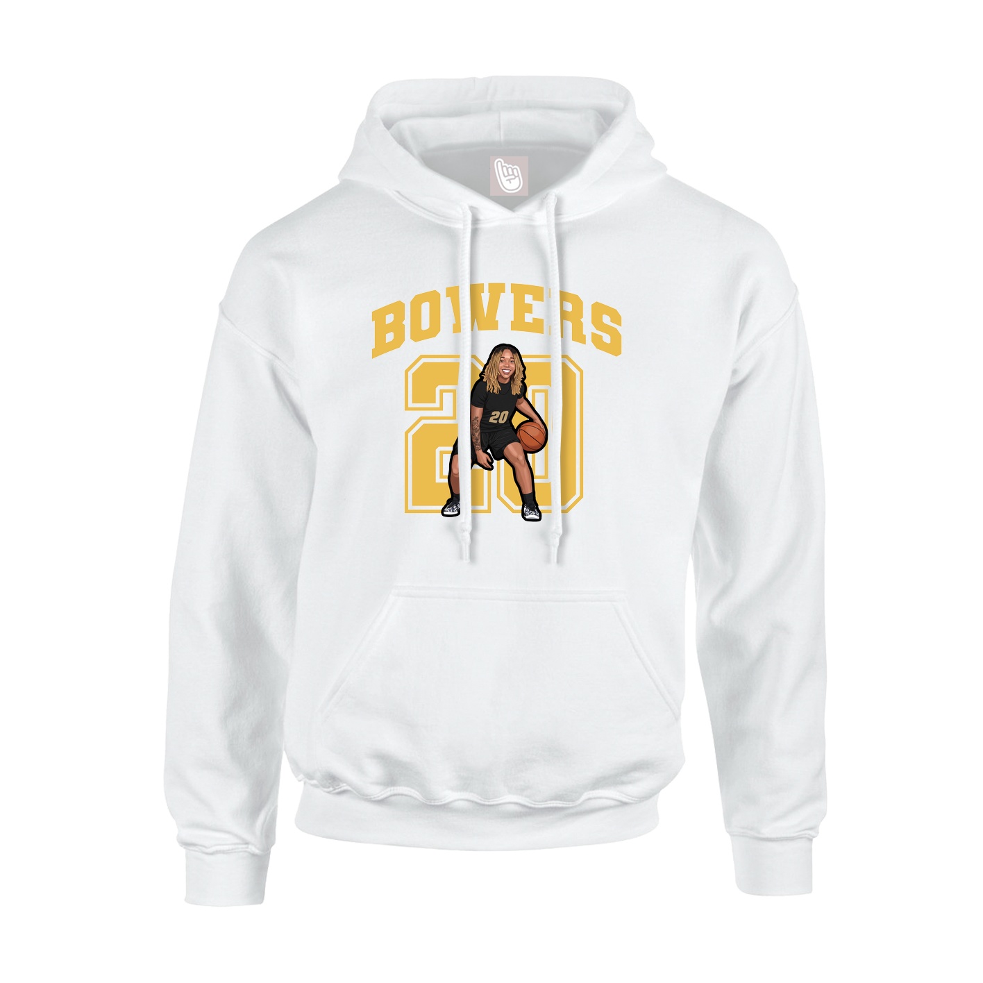 Youth Hoodie — Number in White